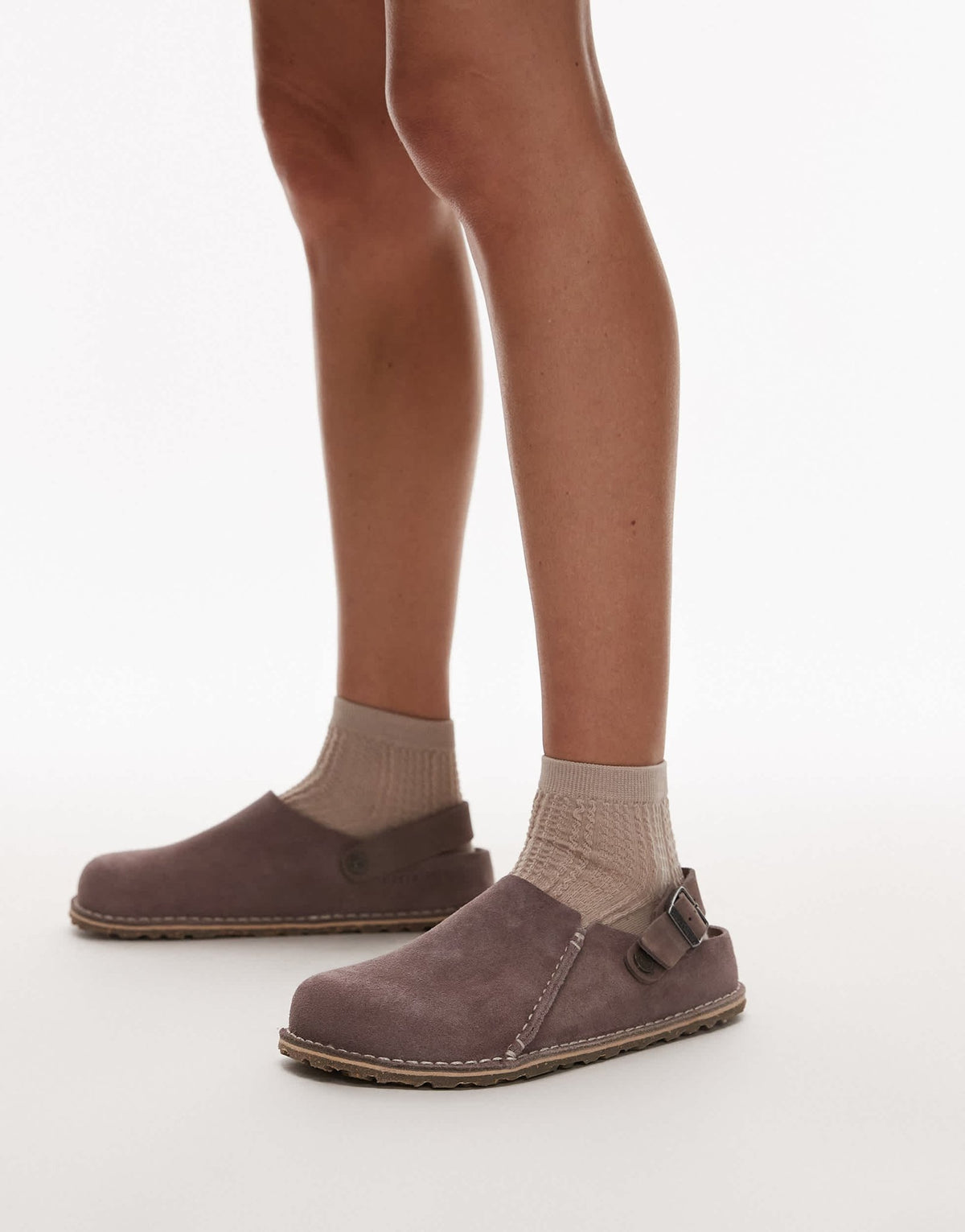 Birkenstock Lutry suede shoe in washed purple - ASOS Sample Sale