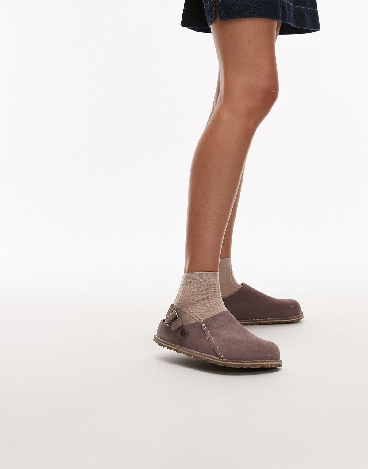 Birkenstock Lutry suede shoe in washed purple - ASOS Sample Sale