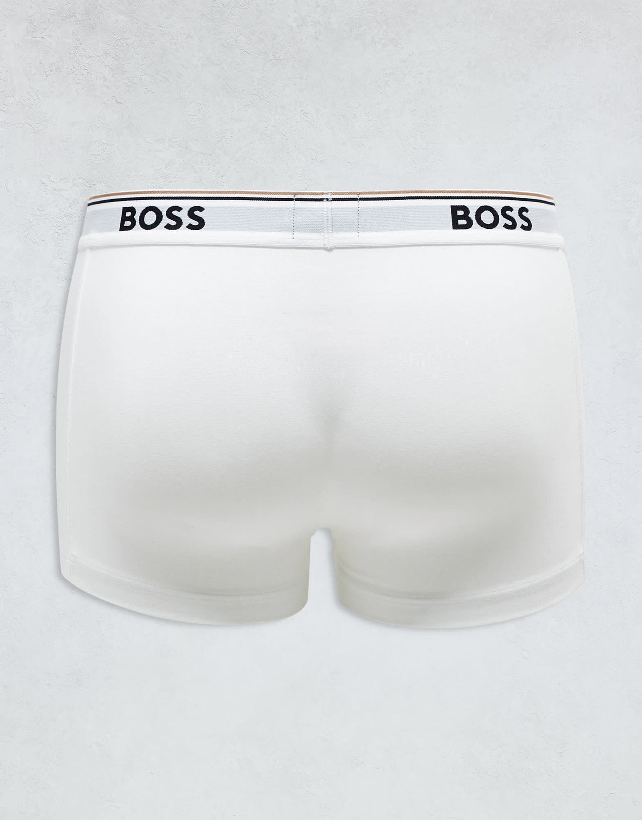 BOSS Bodywear Power 3 pack logo waistband trunks in black/tan/white - ASOS Sample Sale