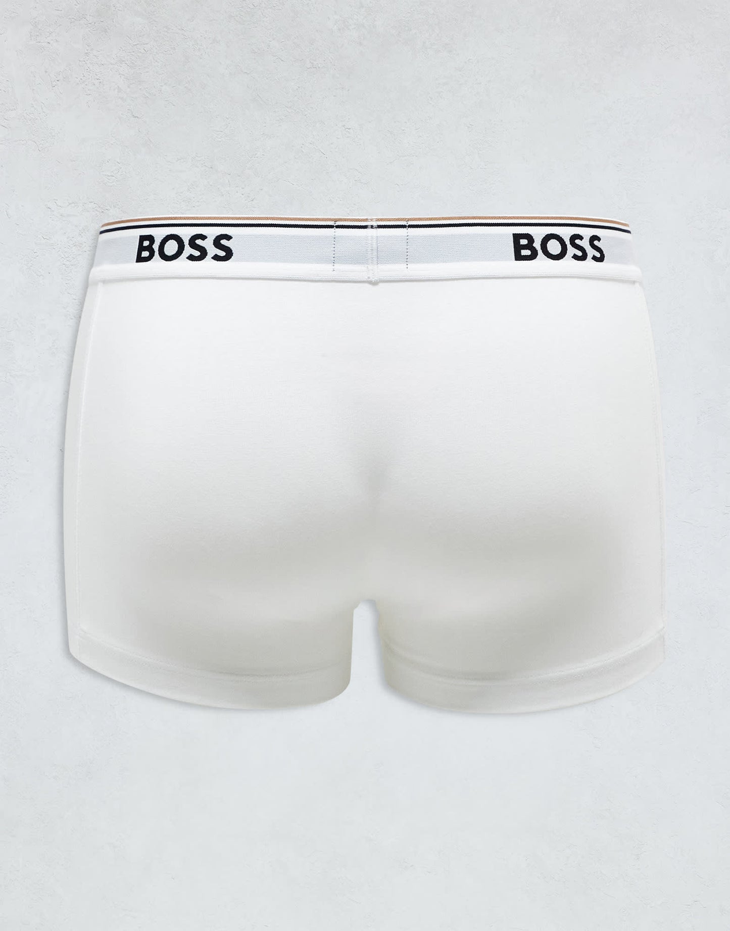 BOSS Bodywear Power 3 pack logo waistband trunks in black/tan/white - ASOS Sample Sale