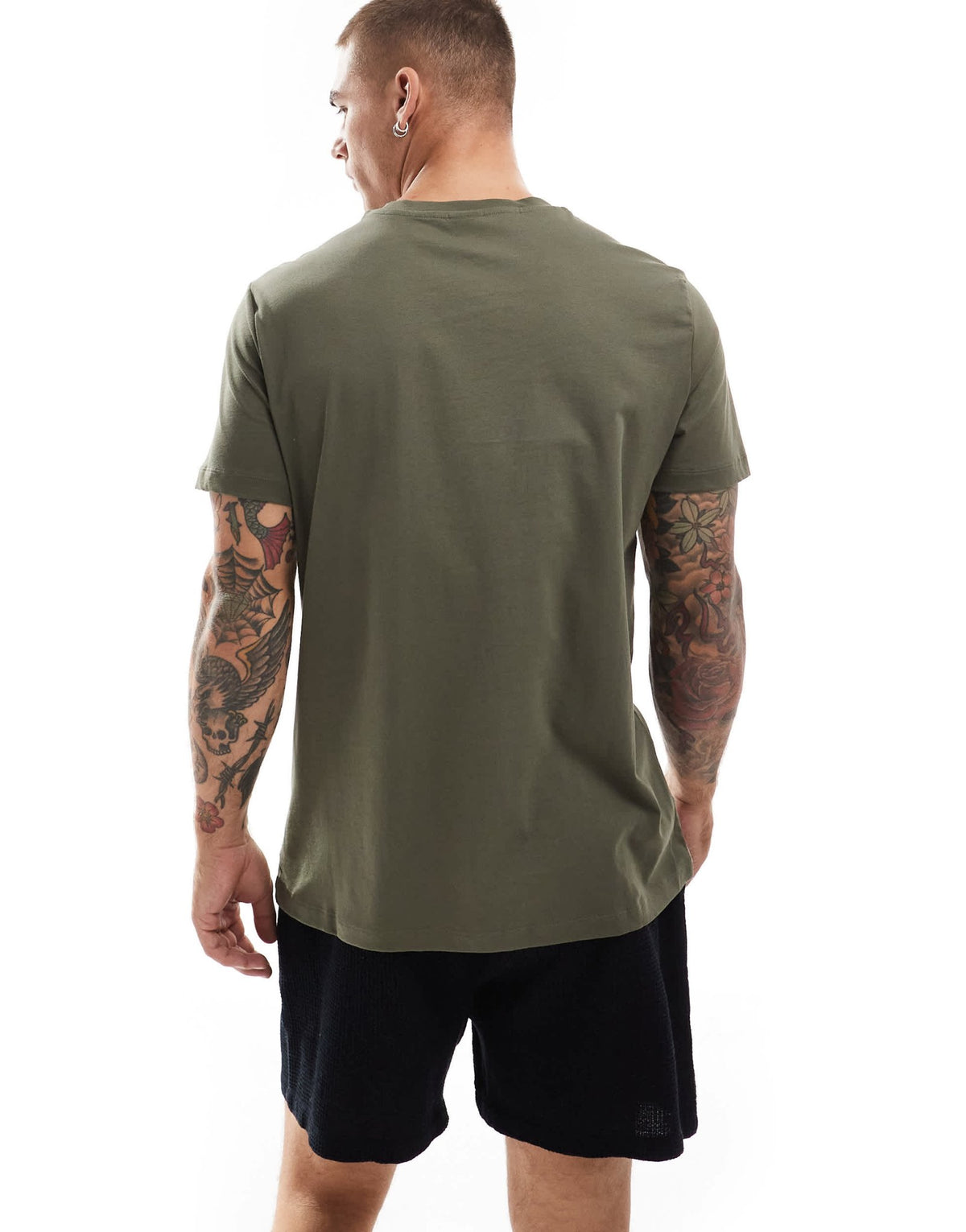 BOSS Bodywear t-shirt in khaki green – ASOS Sample Sale