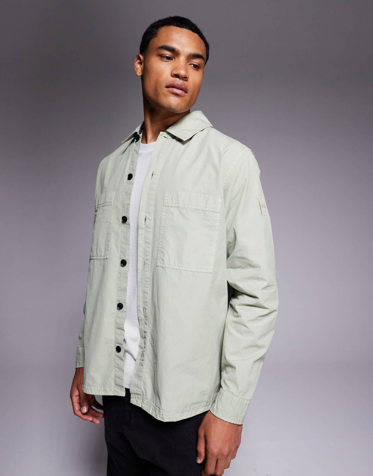 Boss Orange Locky overshirt in light green - ASOS Sample Sale