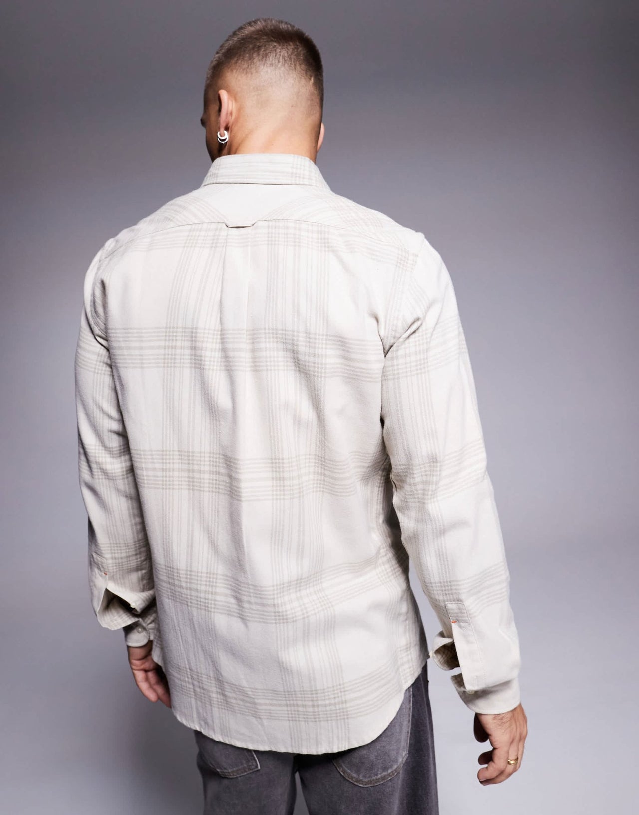 BOSS Orange Rickert check flannel shirt regular fit in Light Beige - ASOS Sample Sale