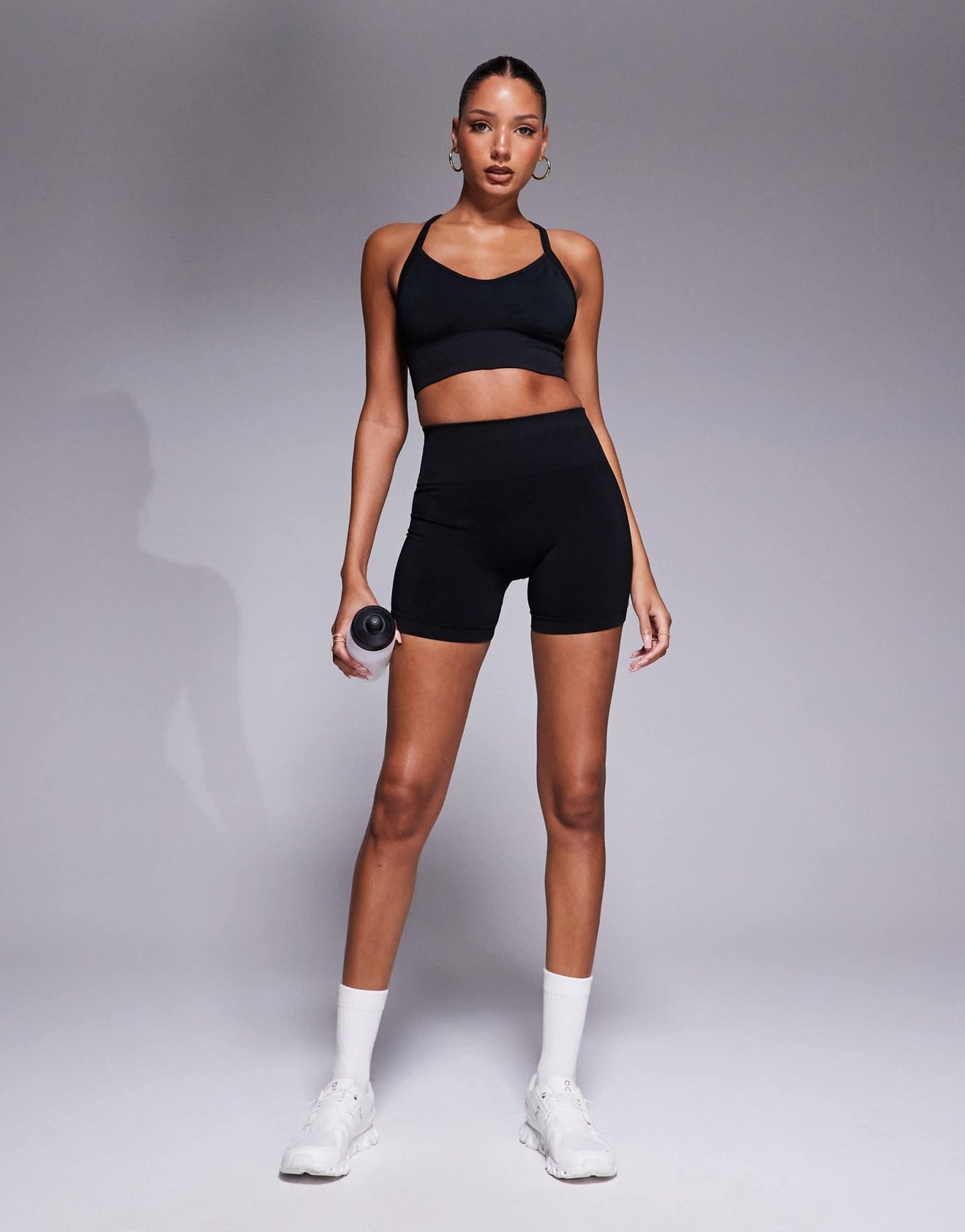 Bo+Tee Define Luxe sports bra co - ord in black - ASOS Sample Sale