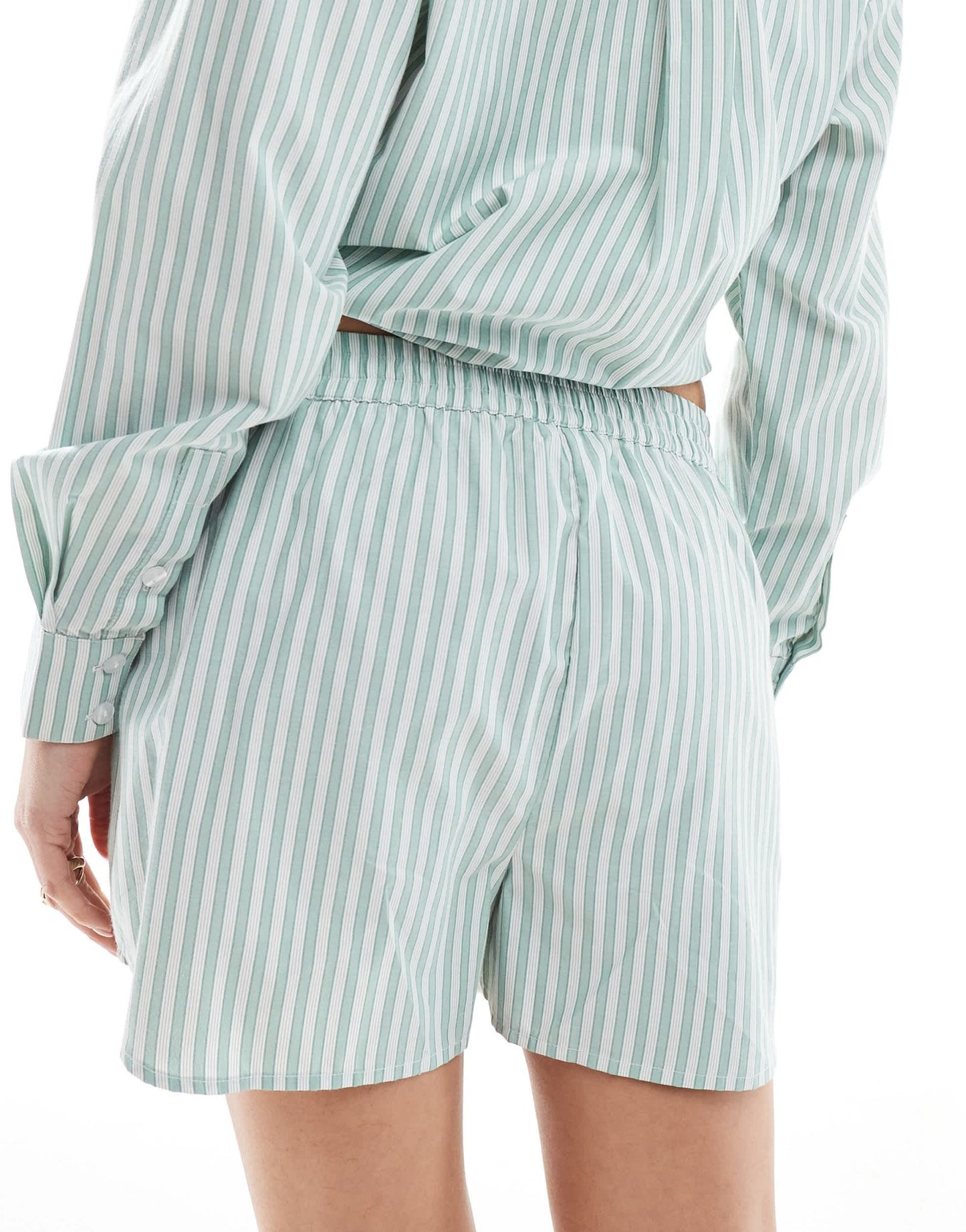 Brave Soul Co - ord pull on shorts in green stripe - ASOS Sample Sale