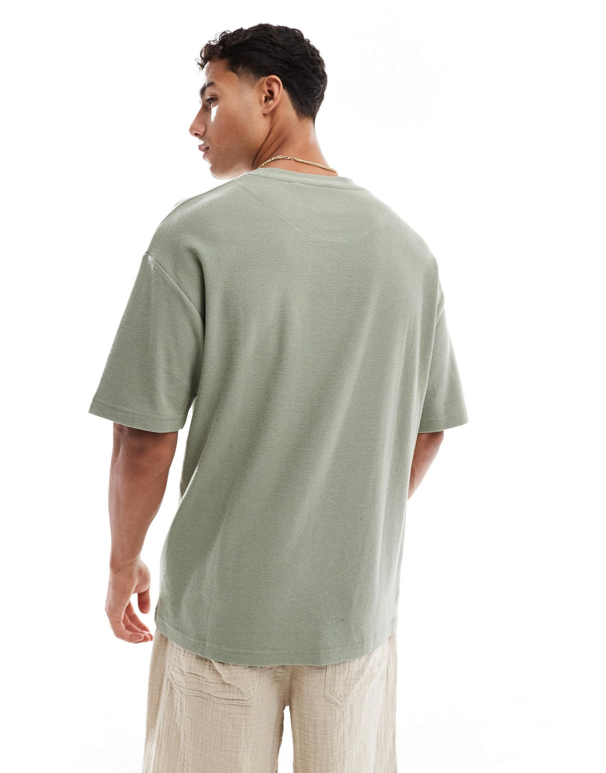 Brave Soul high neck oversized t-shirt in sage green - ASOS Sample Sale