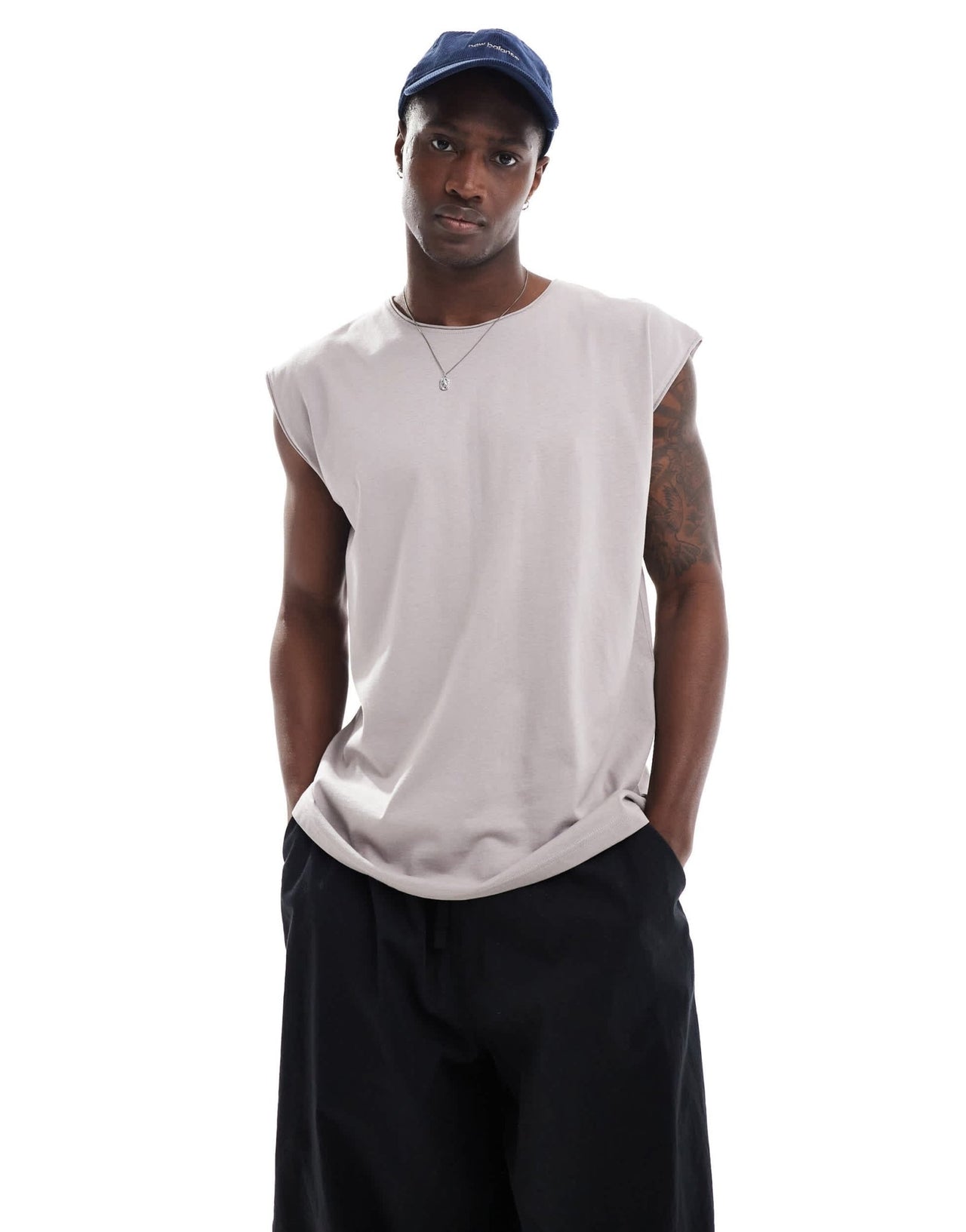 Brave Soul raw edge vest in dusty purple - ASOS Sample Sale