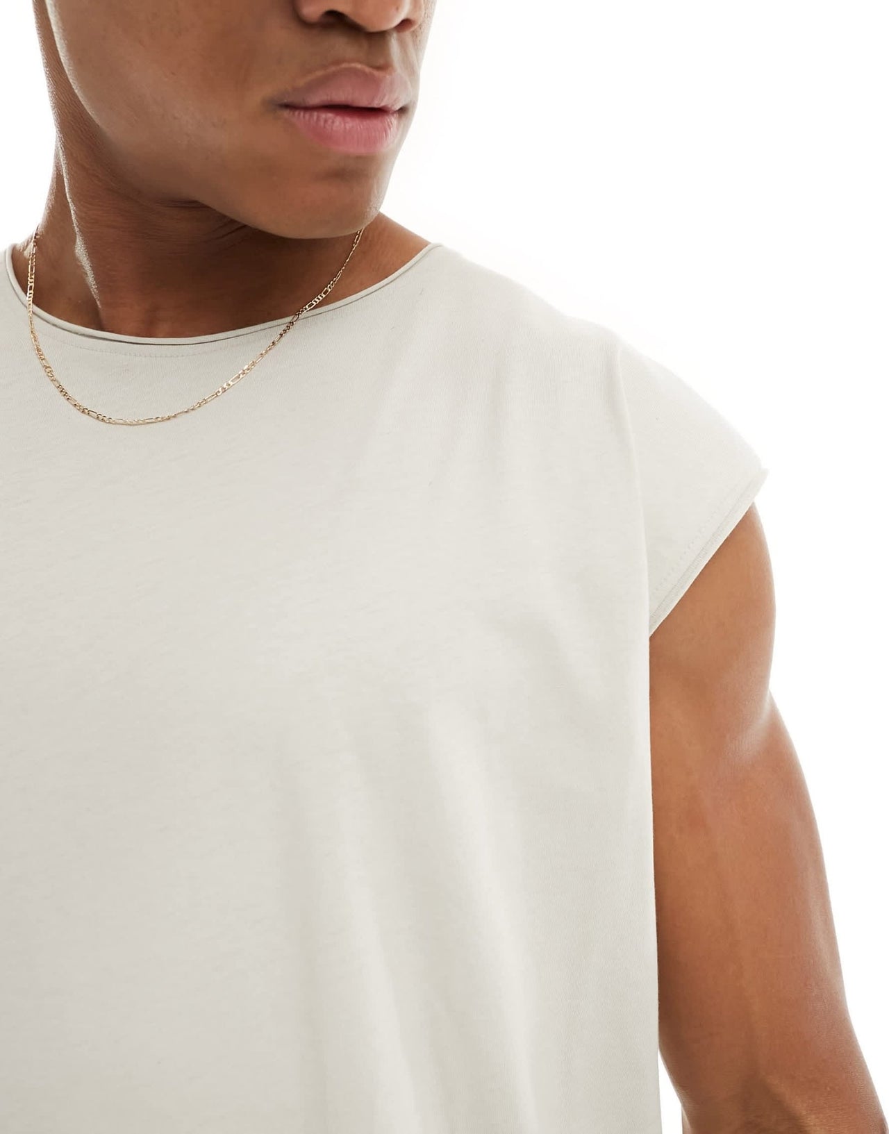 Brave Soul raw edge vest in light grey - ASOS Sample Sale