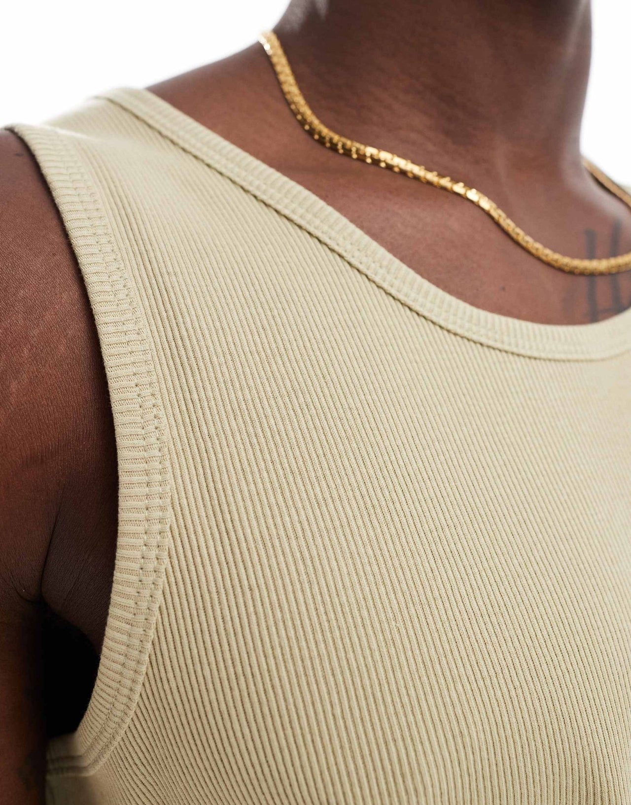 Brave Soul ribbed classic vest in pale olive green - ASOS Sample Sale