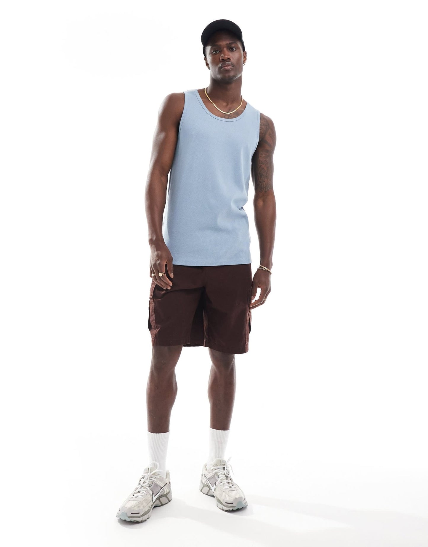 Brave Soul ribbed classic vest in steel blue - ASOS Sample Sale
