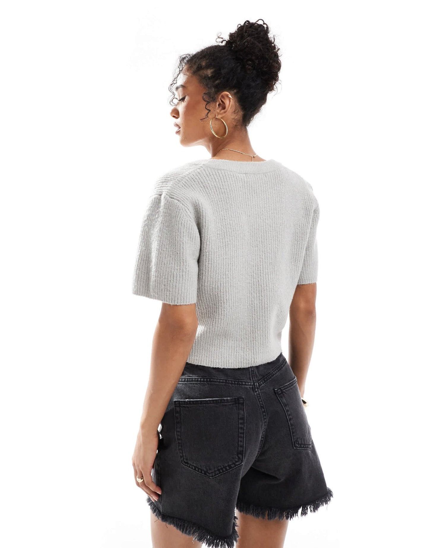 Brave Soul short sleeve cardigan in grey - ASOS Sample Sale