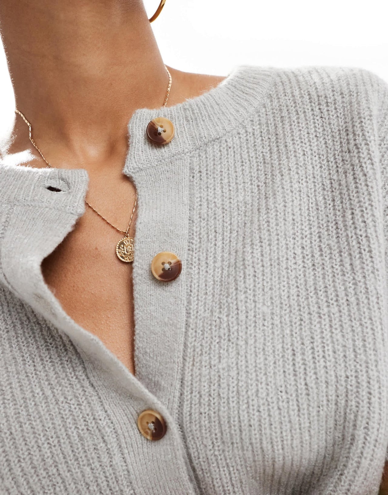 Brave Soul short sleeve cardigan in grey - ASOS Sample Sale