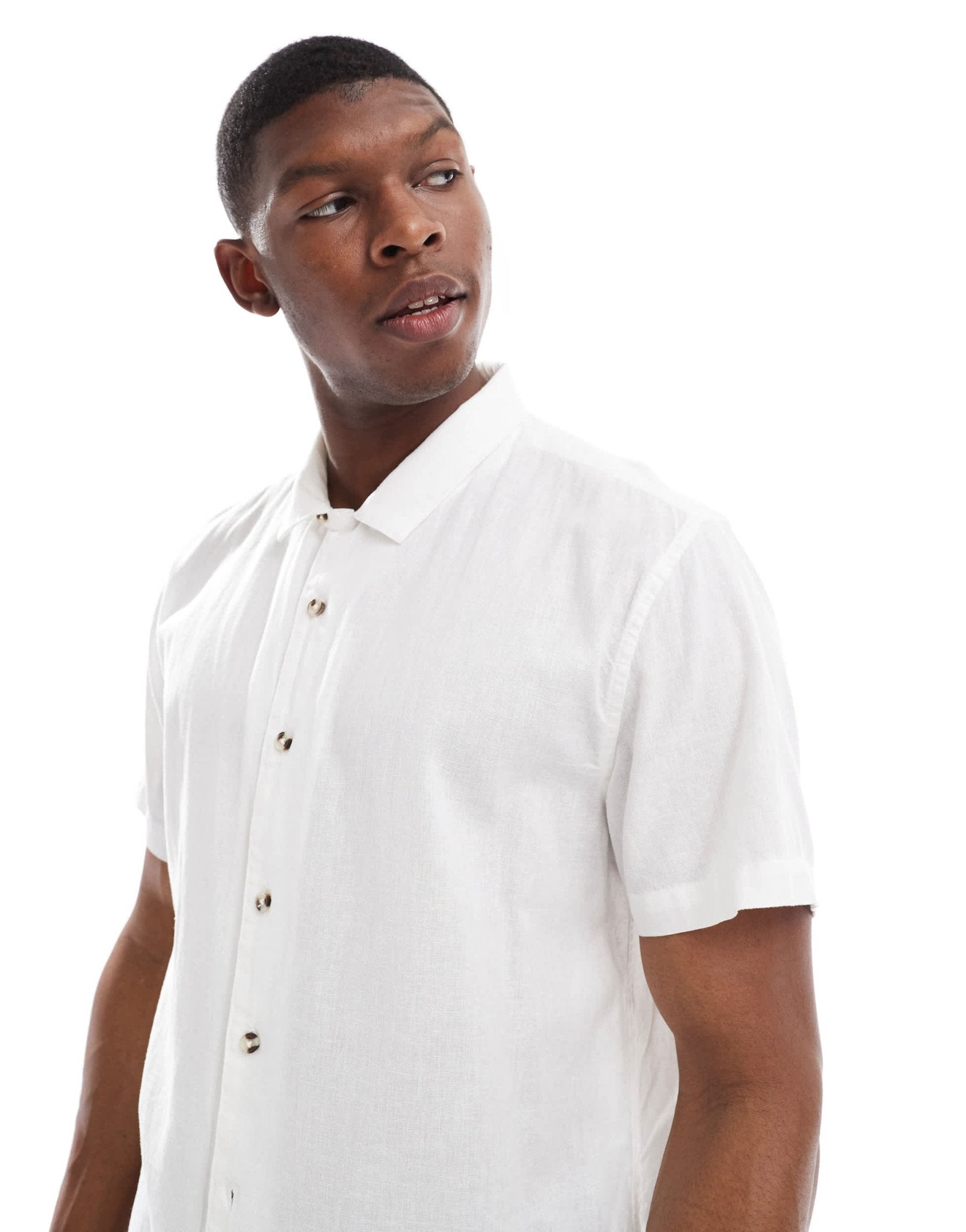 Brave Soul short sleeve cotton shirt in white - ASOS Sample Sale