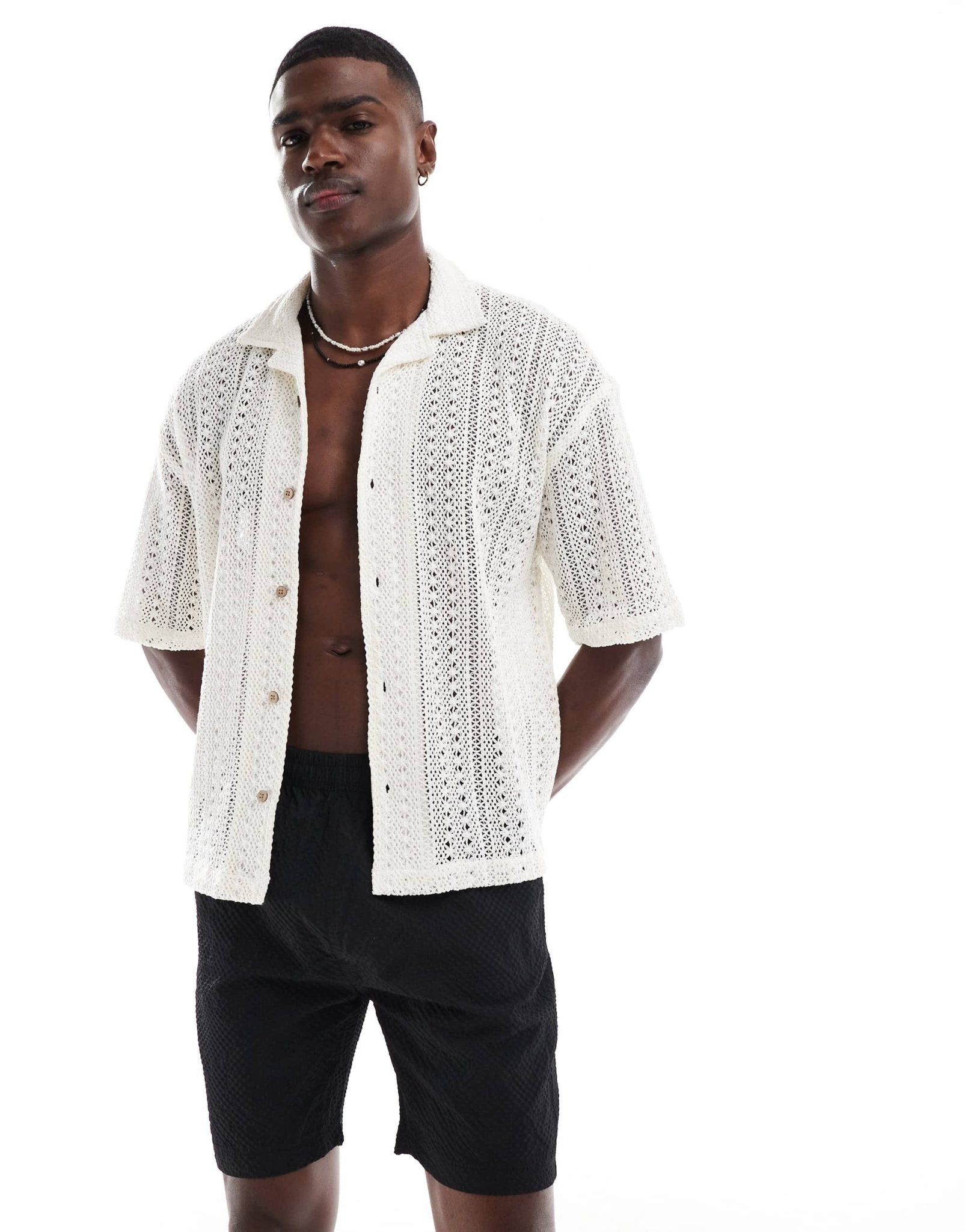 Brave Soul textured shorts in black - ASOS Sample Sale