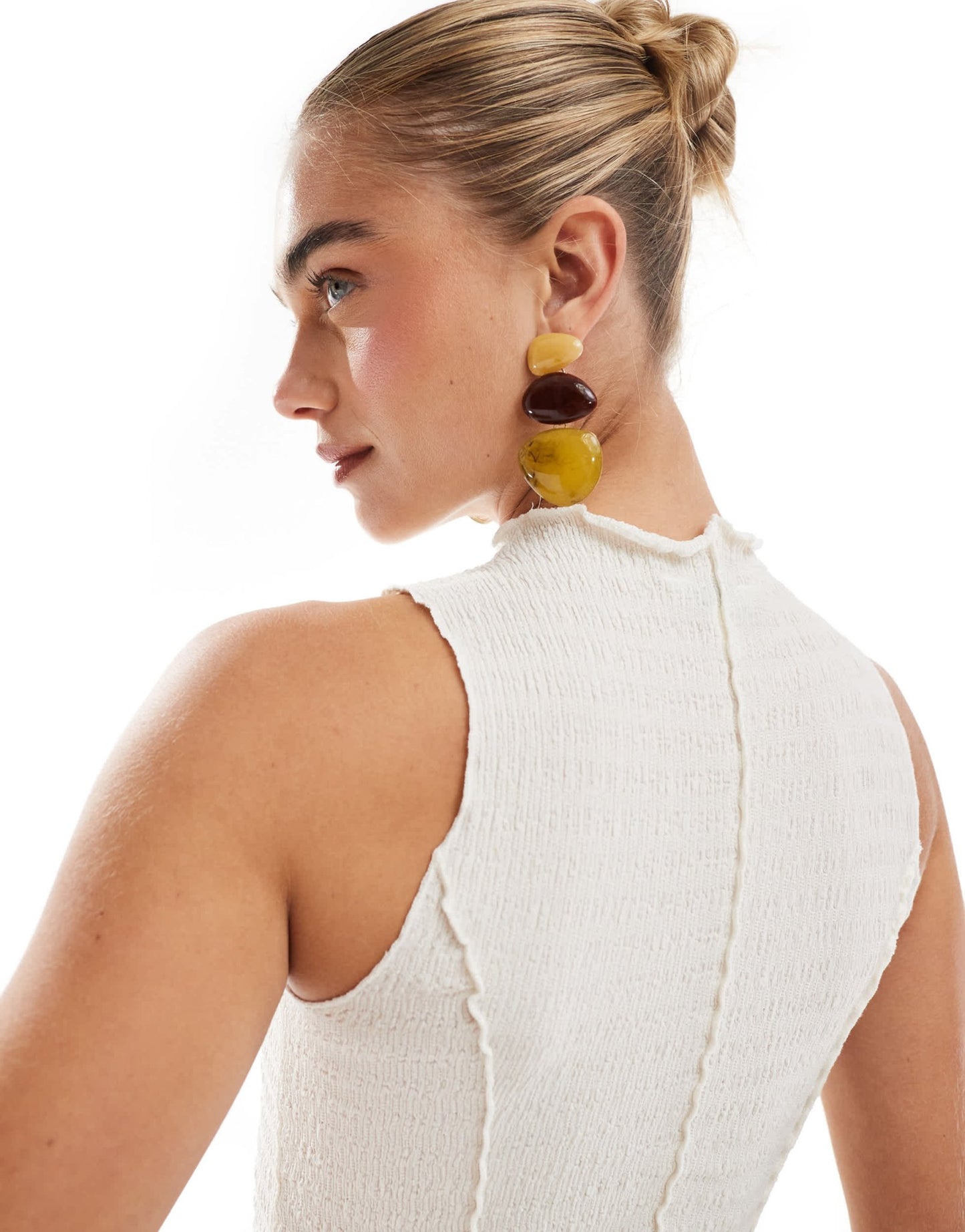 Brave Soul textured vest with stitch detail in cream - ASOS Sample Sale