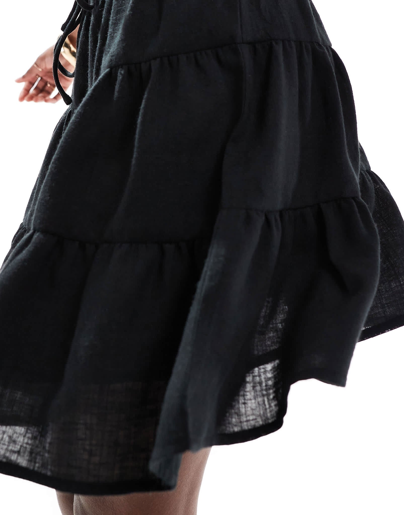 Brave Soul tiered mini skirt in black - ASOS Sample Sale