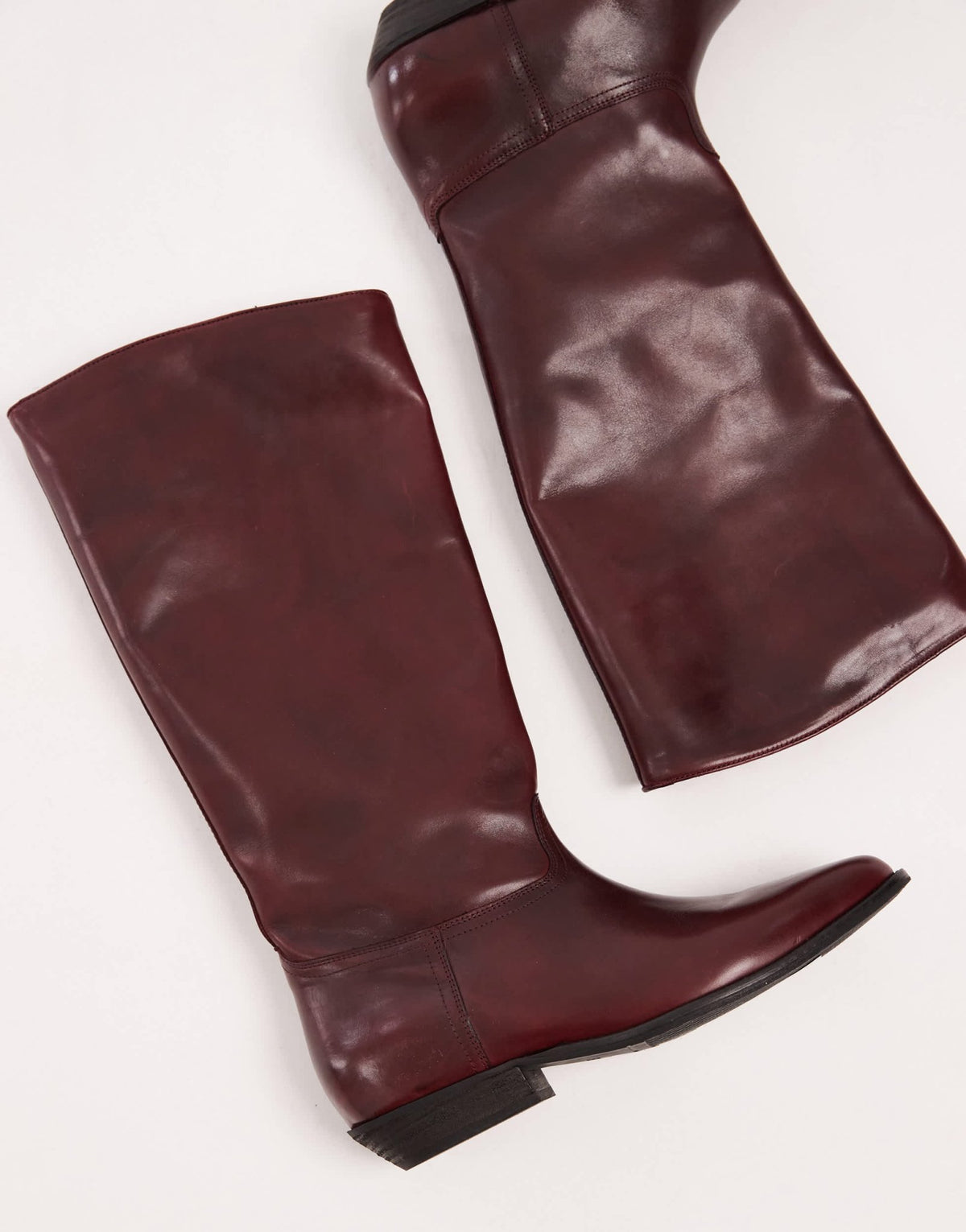 Bronx Kendra buckle detail riding boot in oxblood - ASOS Sample Sale