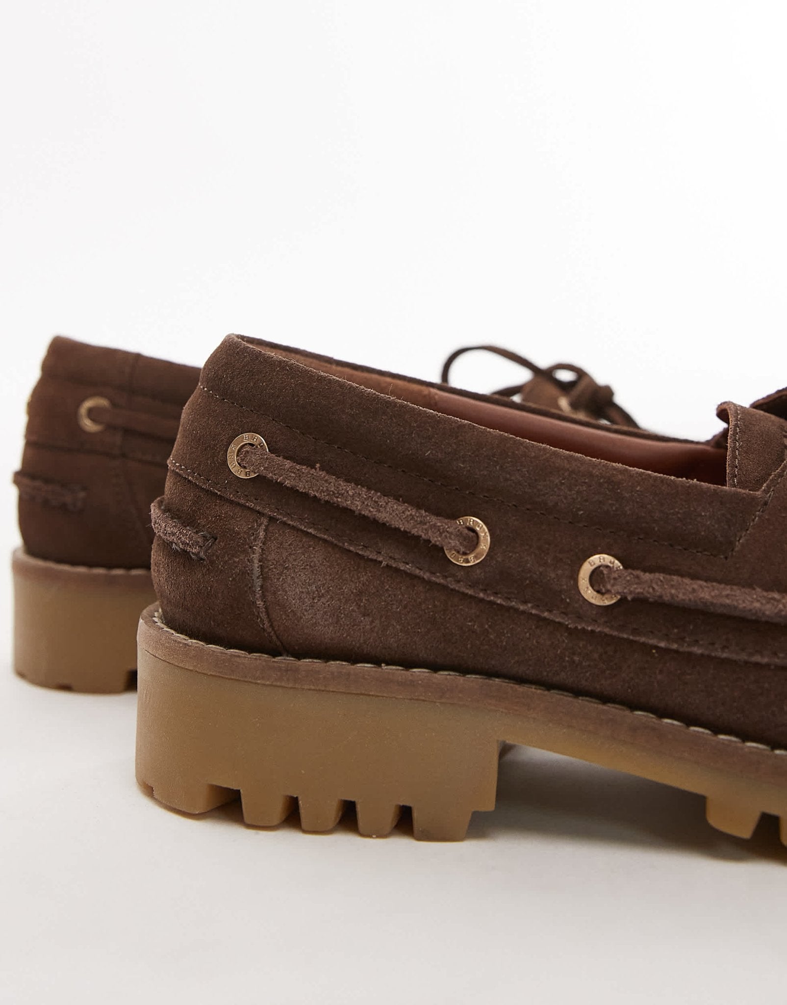 Bronx Sie-nna woven boat shoes in chocolate suede - ASOS Sample Sale