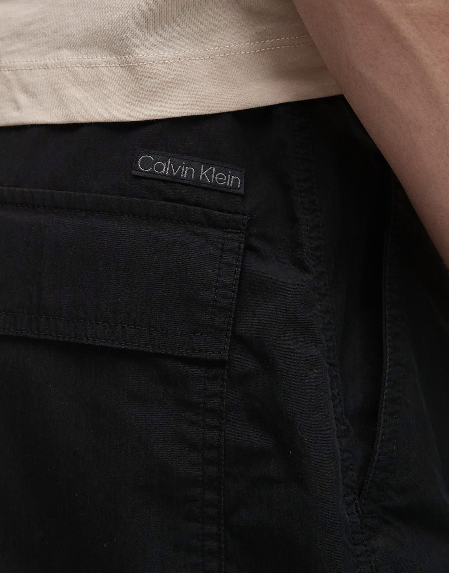 Calvin Klein Jeans drawstring cargo trousers in black - ASOS Sample Sale