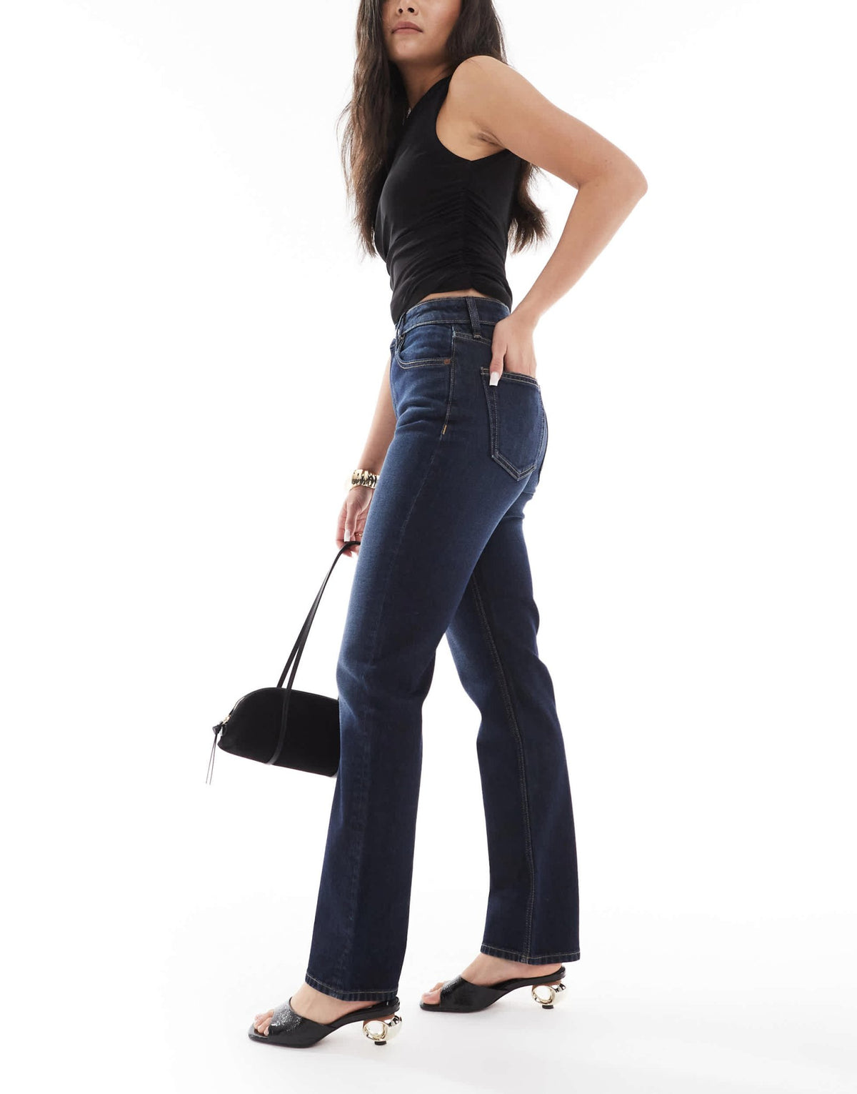 Calvin Klein Jeans high rise straight jeans in indigo - ASOS Sample Sale
