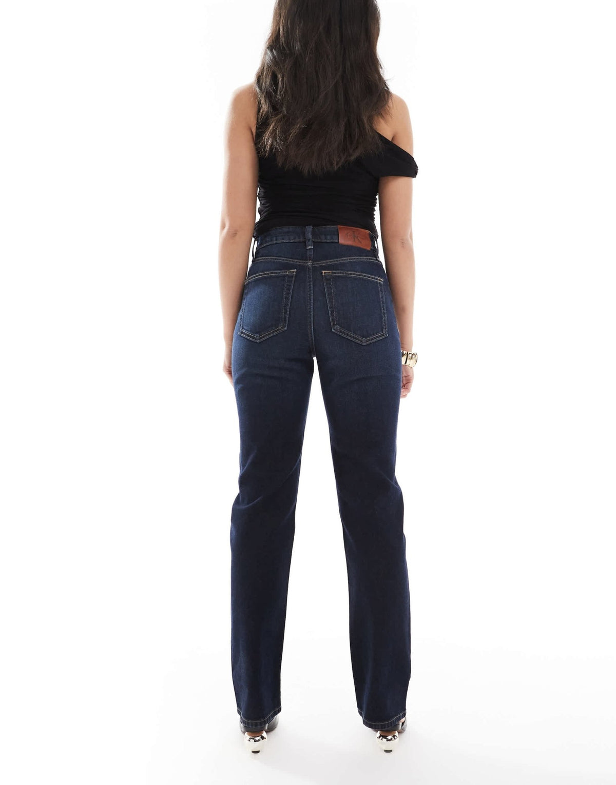 Calvin Klein Jeans high rise straight jeans in indigo - ASOS Sample Sale