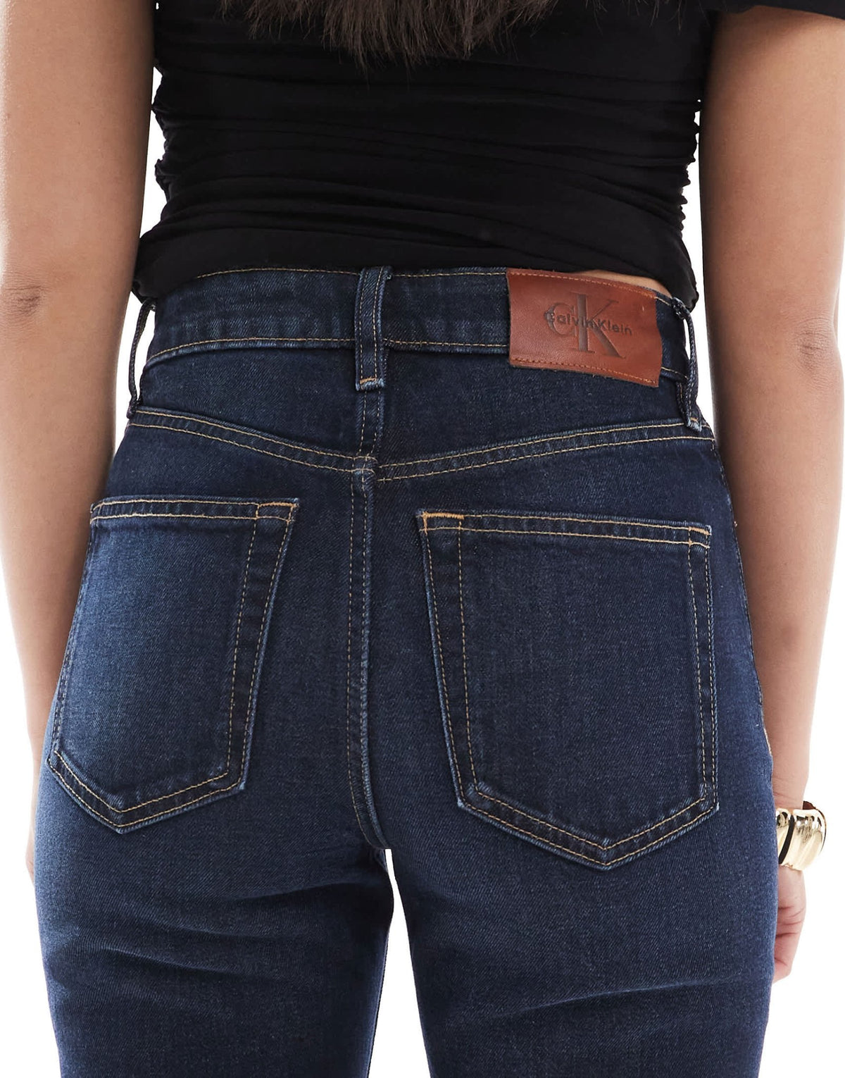 Calvin Klein Jeans high rise straight jeans in indigo - ASOS Sample Sale