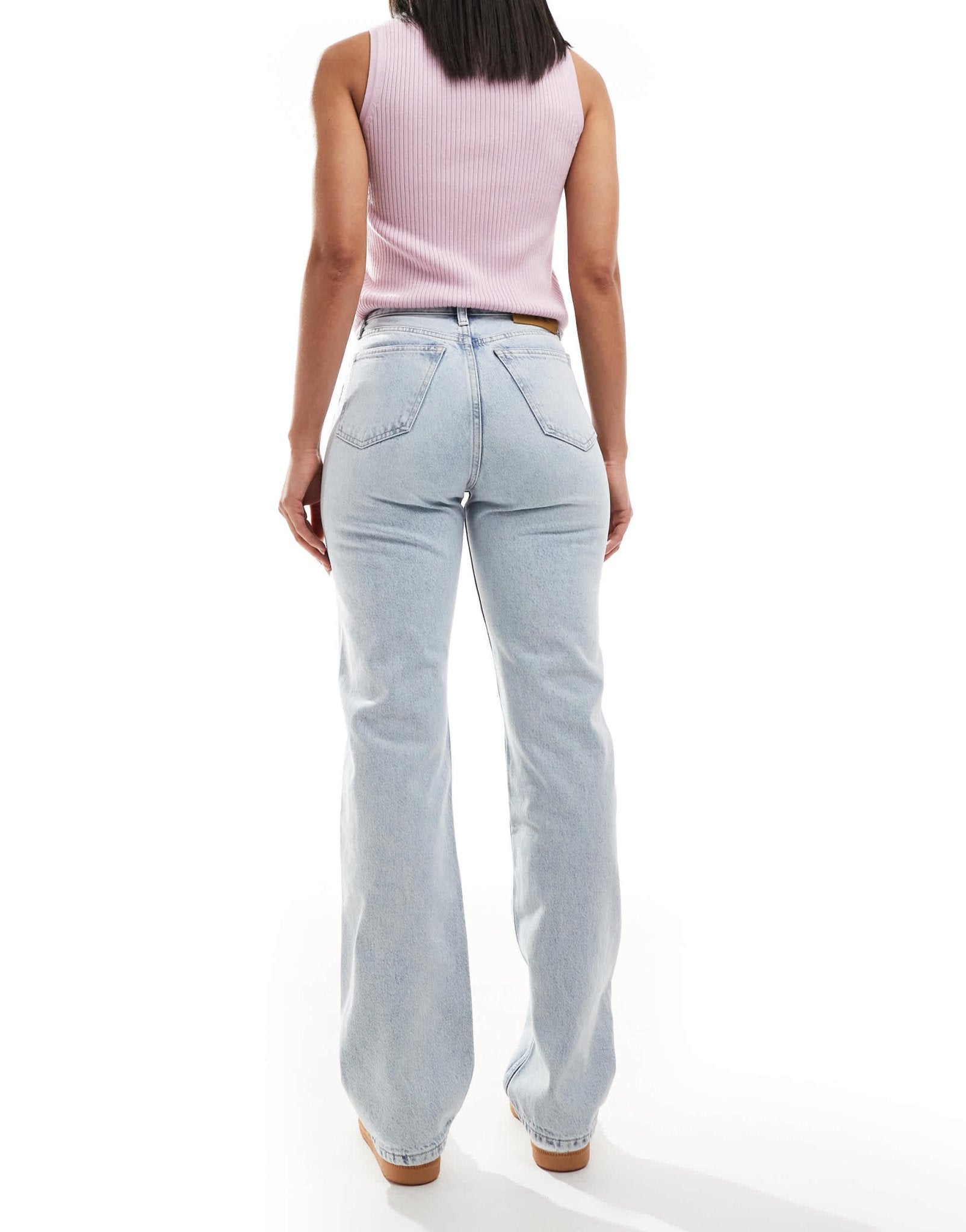 Calvin Klein Jeans high rise straight jeans in light wash - ASOS Sample Sale