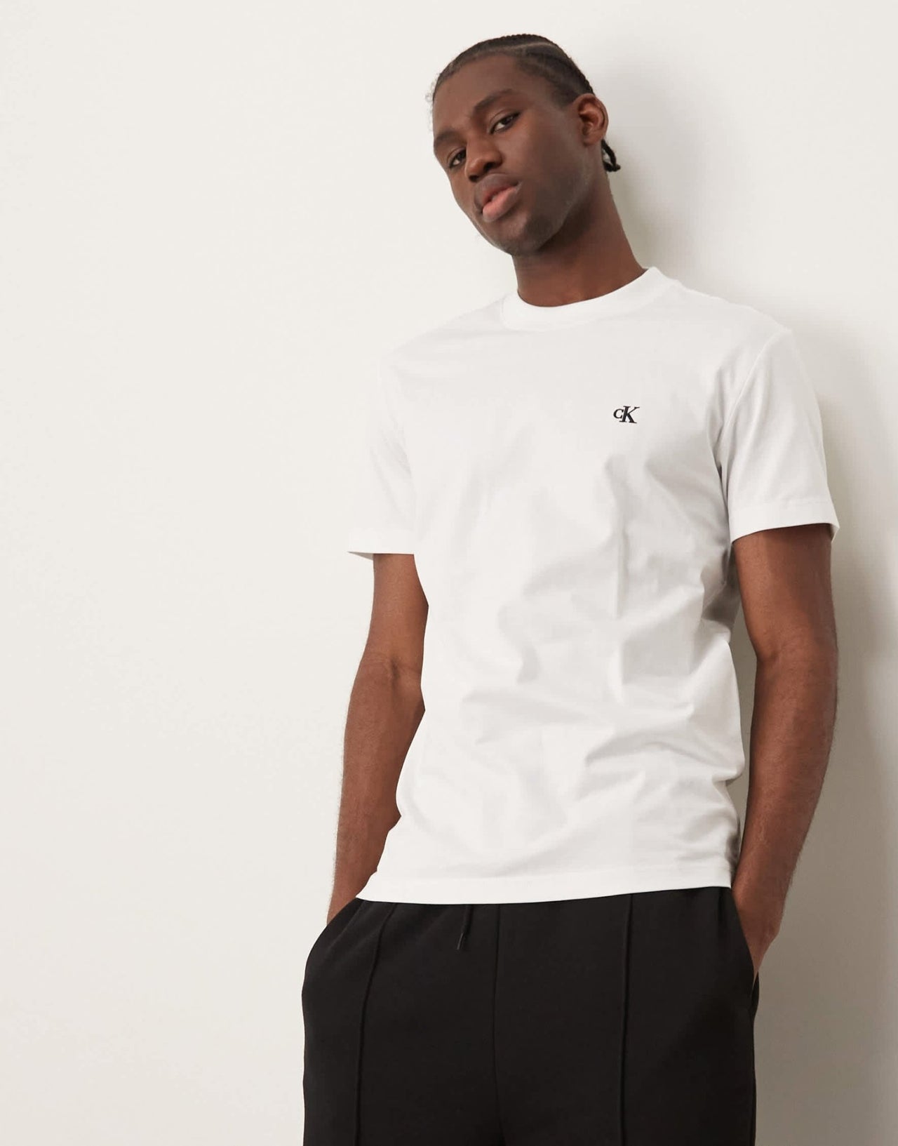 Calvin Klein Jeans premium heavyweight t-shirt in white - ASOS Sample Sale