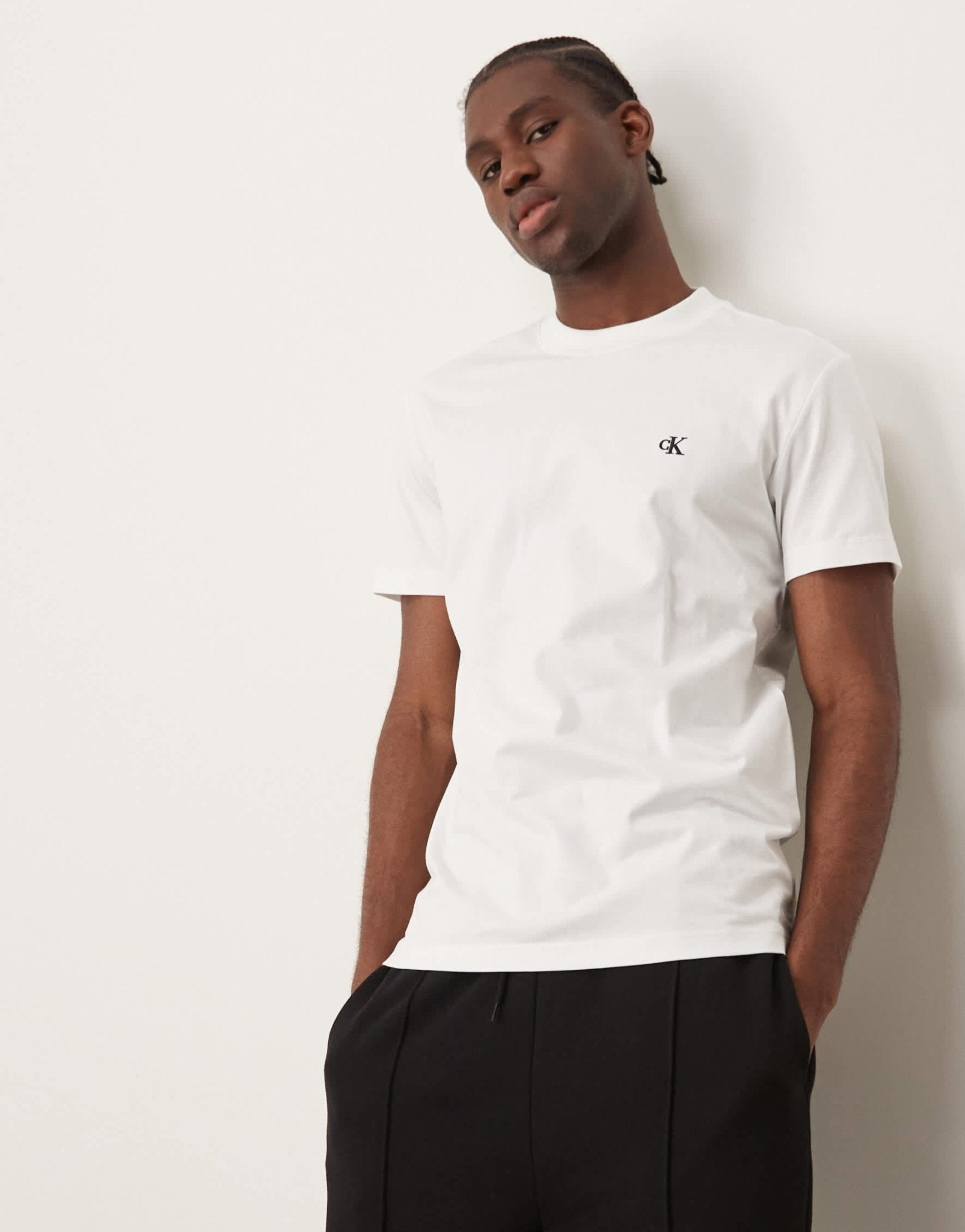 Calvin Klein Jeans premium heavyweight t-shirt in white - ASOS Sample Sale