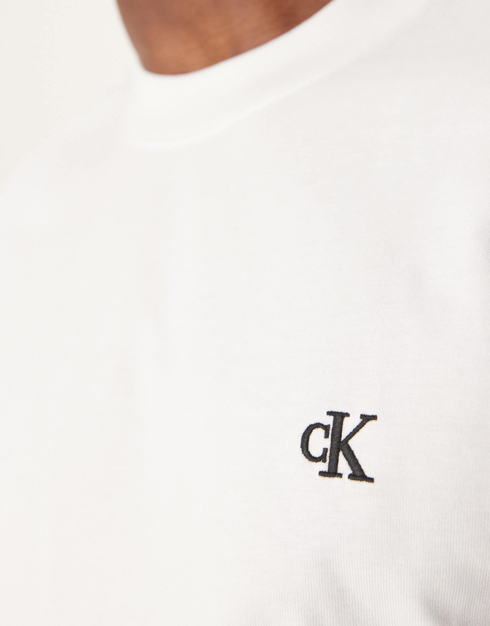 Calvin Klein Jeans premium heavyweight t-shirt in white - ASOS Sample Sale