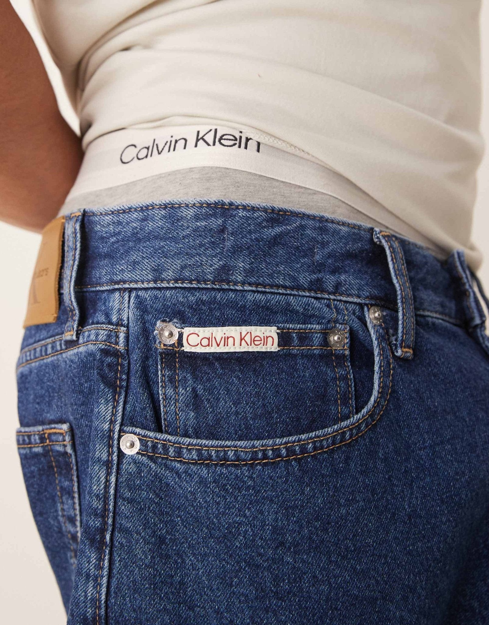 Calvin Klein Jeans regular denim shorts in dark wash - ASOS Sample Sale
