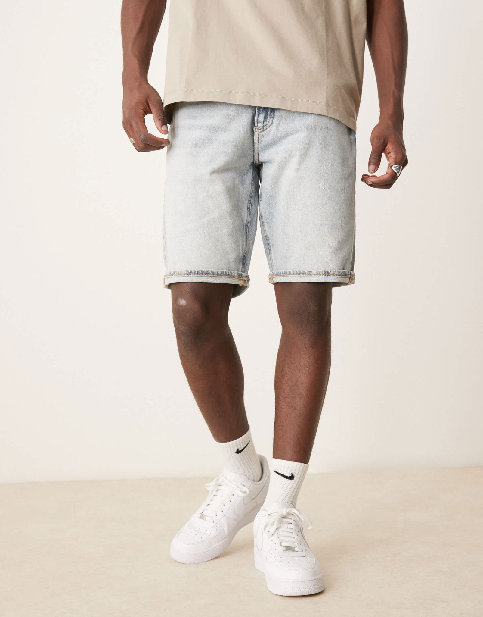 Calvin Klein Jeans regular denim shorts in light wash - ASOS Sample Sale