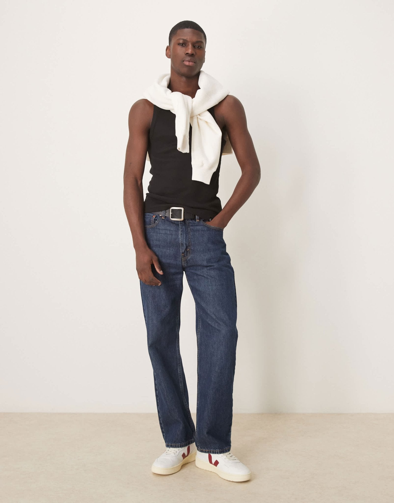 Calvin Klein Jeans rib tank in black - ASOS Sample Sale