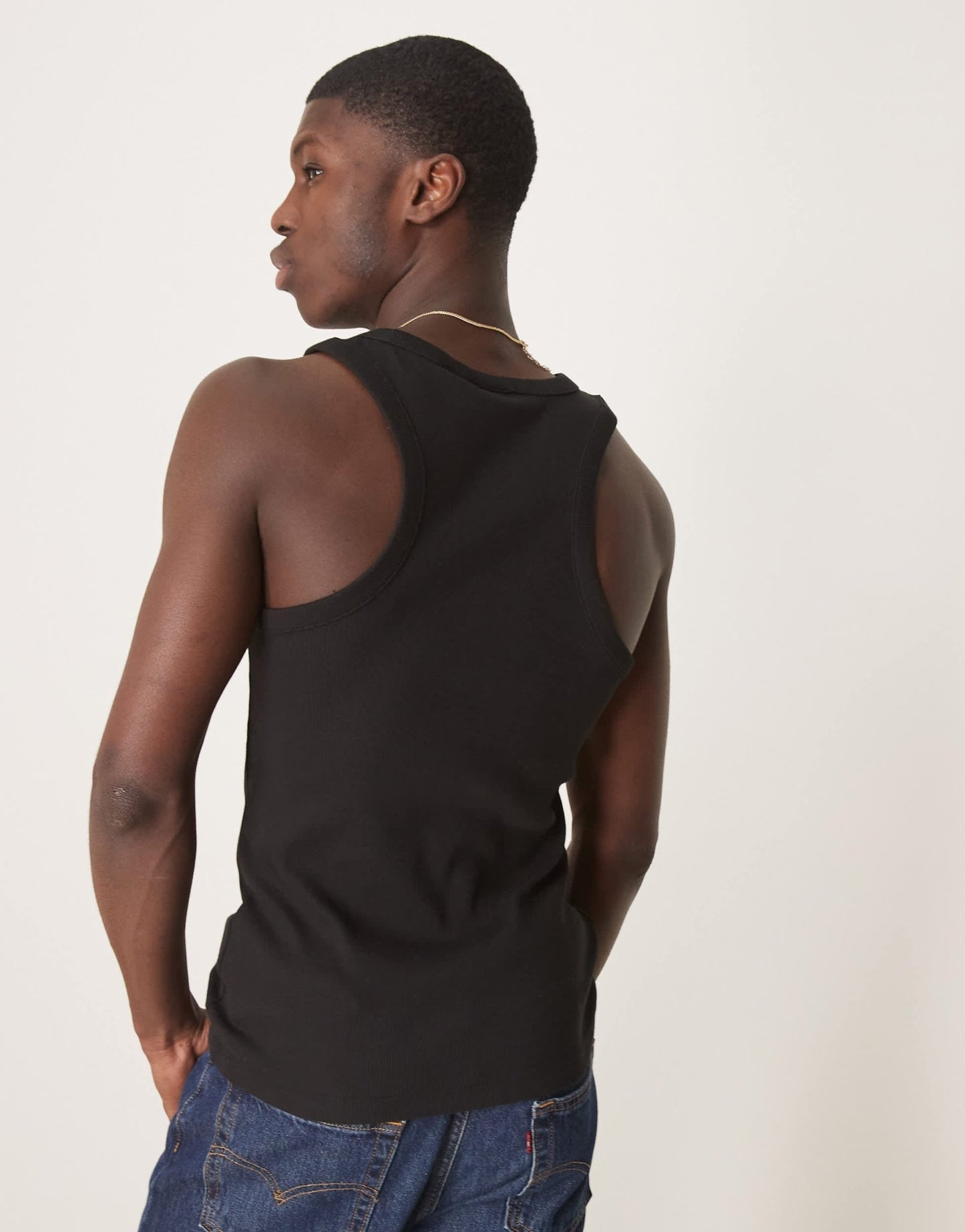 Calvin Klein Jeans rib tank in black - ASOS Sample Sale