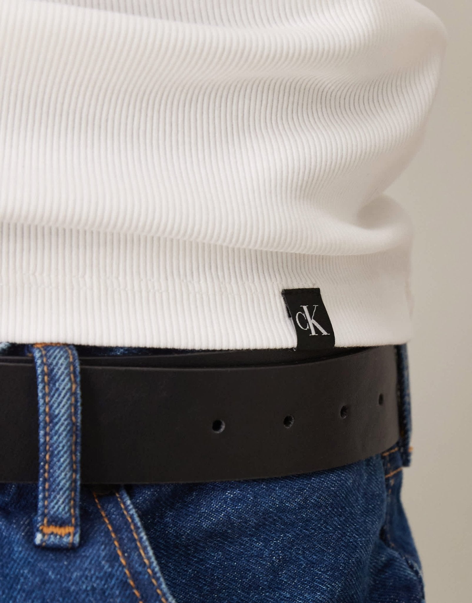 Calvin Klein Jeans rib tank in white - ASOS Sample Sale