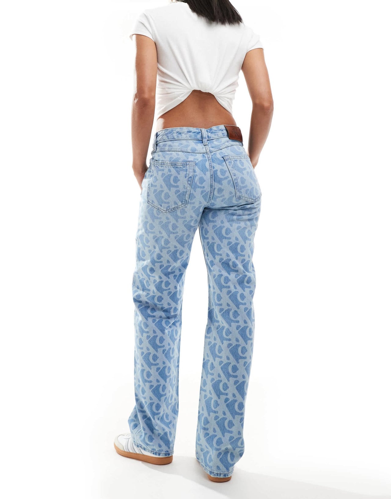 Calvin Klein Jeans signature 90s all over print jeans in mid blue - ASOS Sample Sale