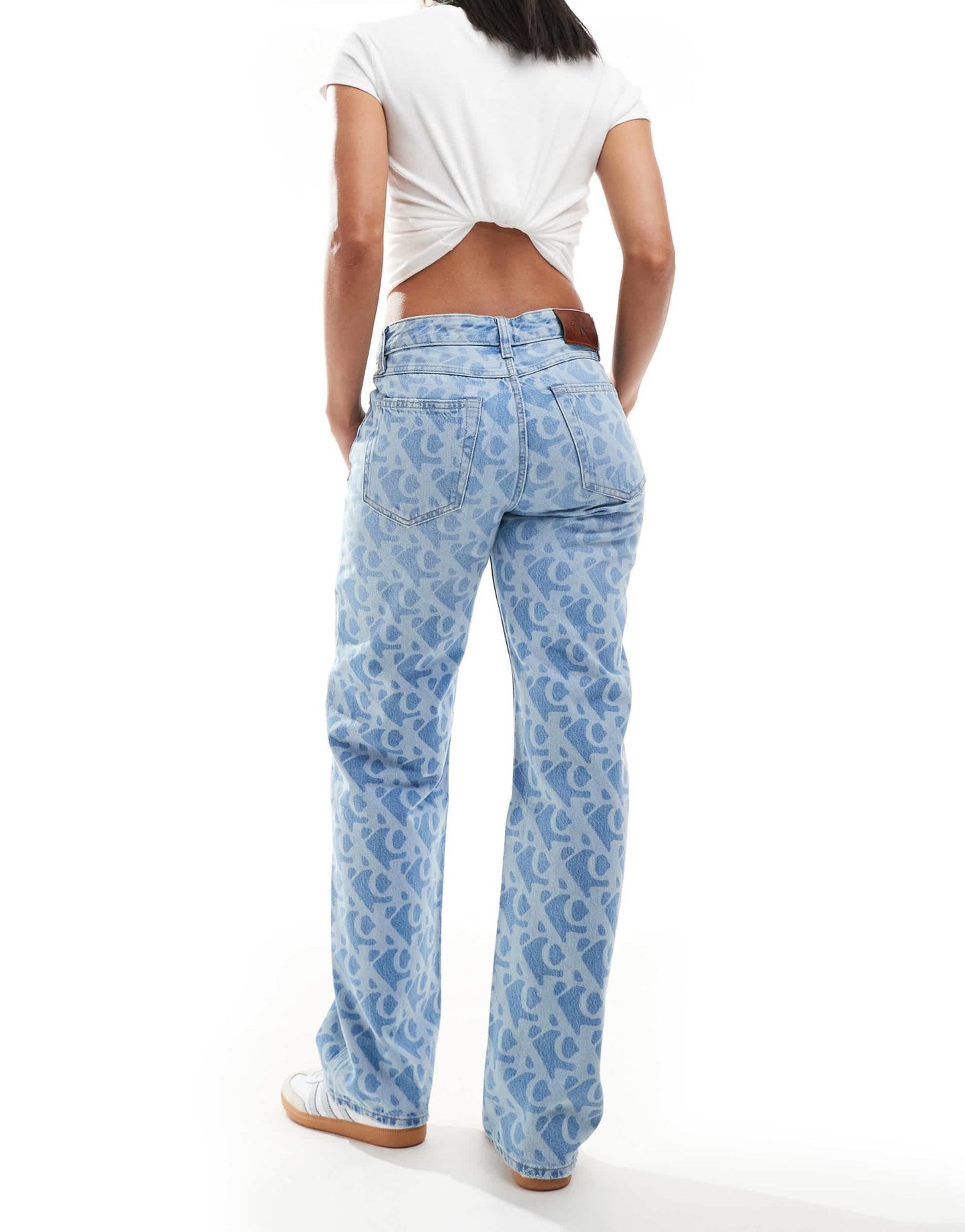 Calvin Klein Jeans signature 90s all over print jeans in mid blue - ASOS Sample Sale
