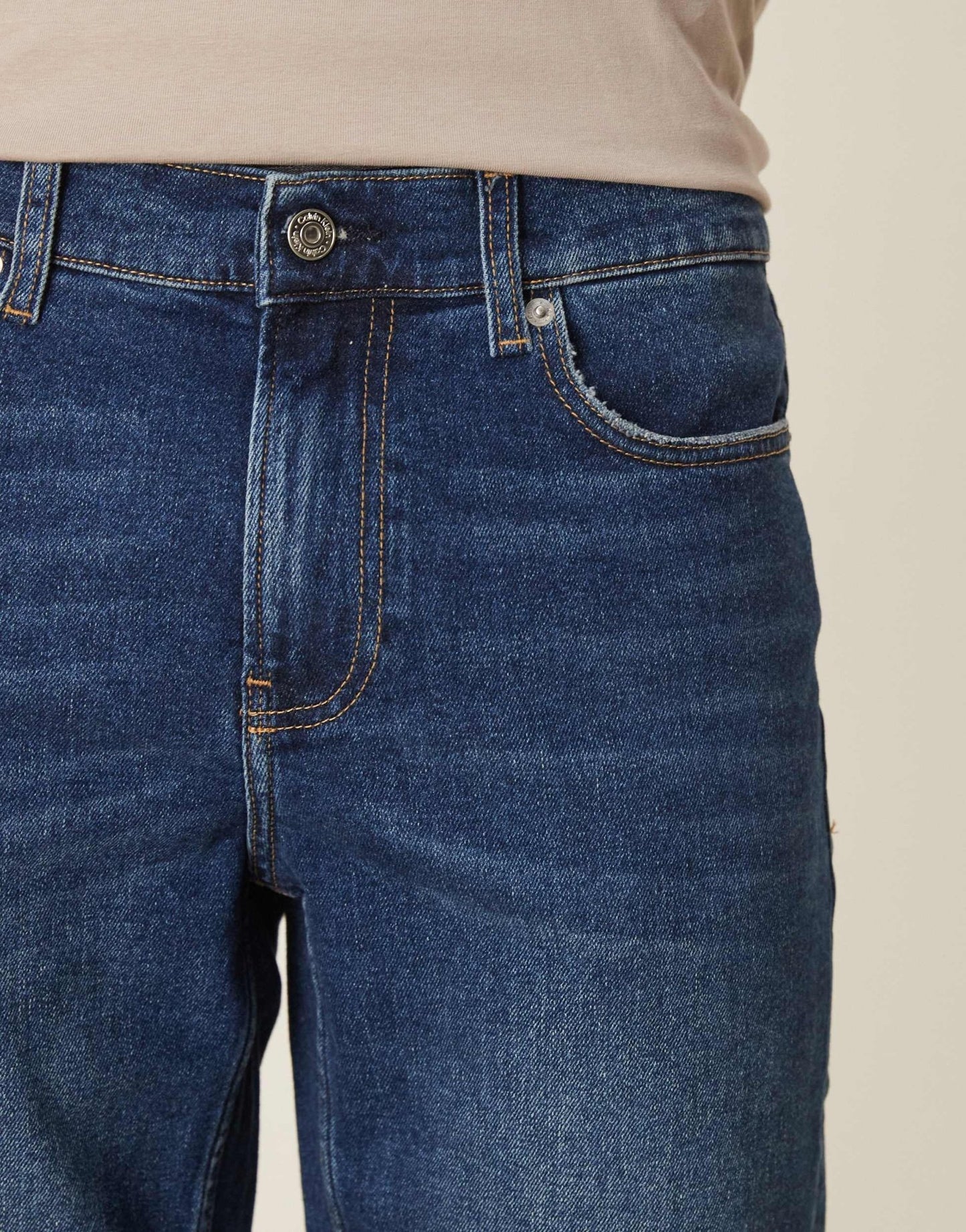 Calvin Klein Jeans slim turn up denim shorts in dark wash - ASOS Sample Sale