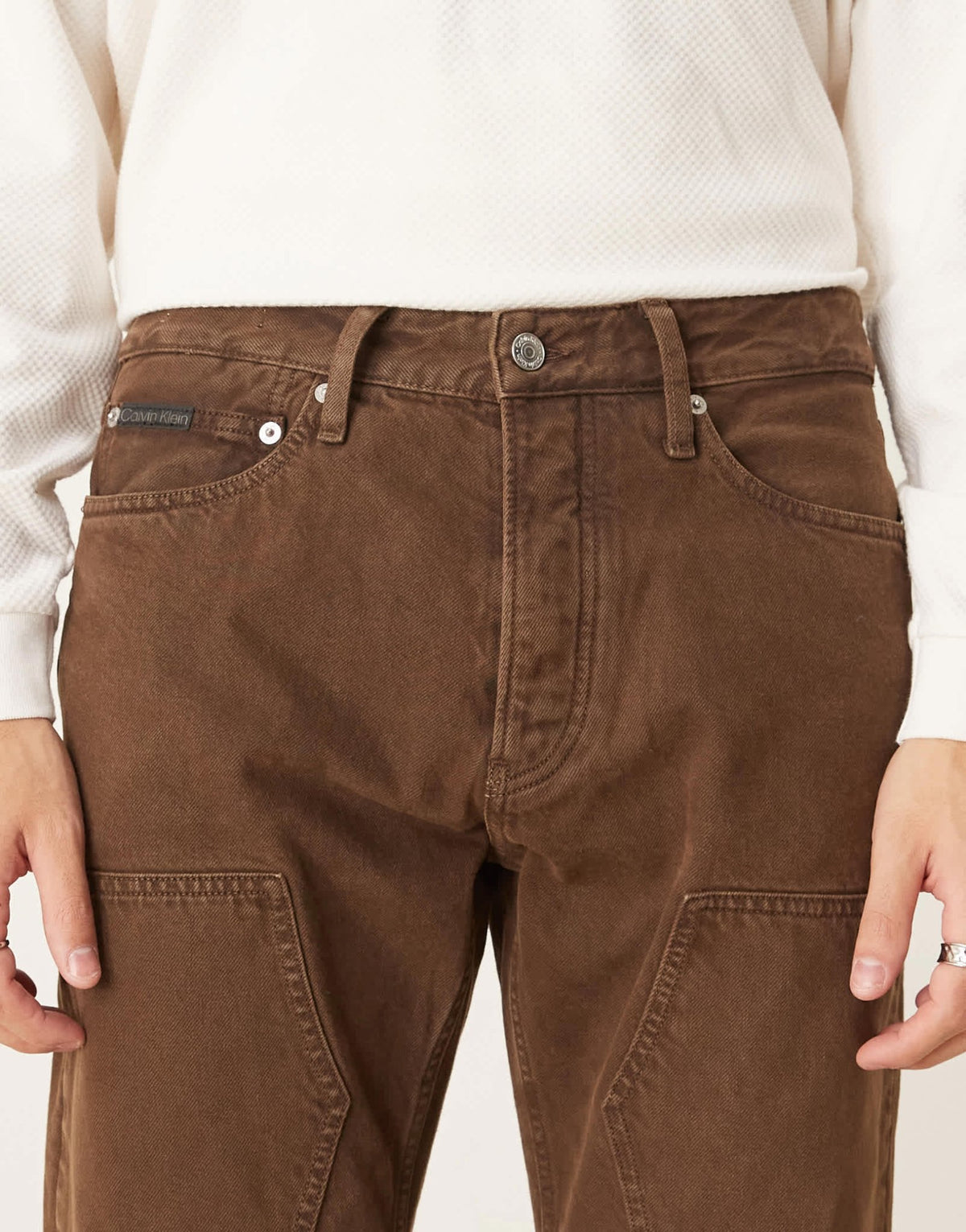 Calvin Klein Jeans standard straight jeans in dark brown - ASOS Exclusive - ASOS Sample Sale