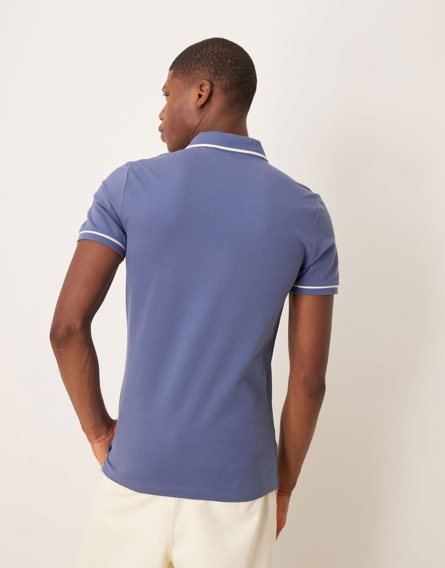 Calvin Klein Jeans tipped polo in washed blue - ASOS Sample Sale