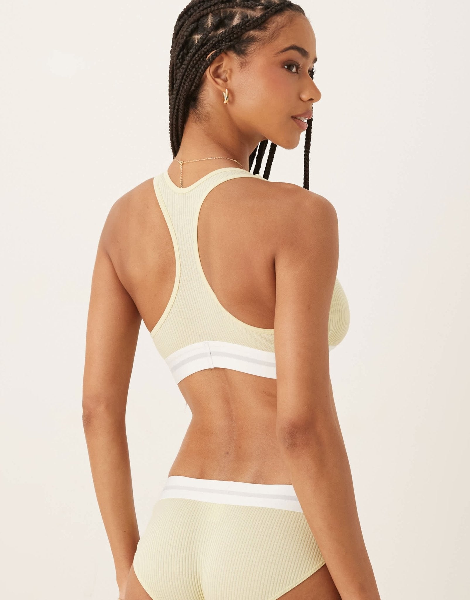Calvin Klein modal rib bralette in soft yellow - ASOS Sample Sale