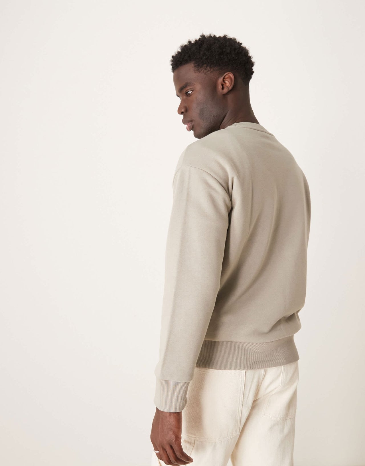 Calvin Klein nano logo sweatshirt in stone - ASOS Sample Sale