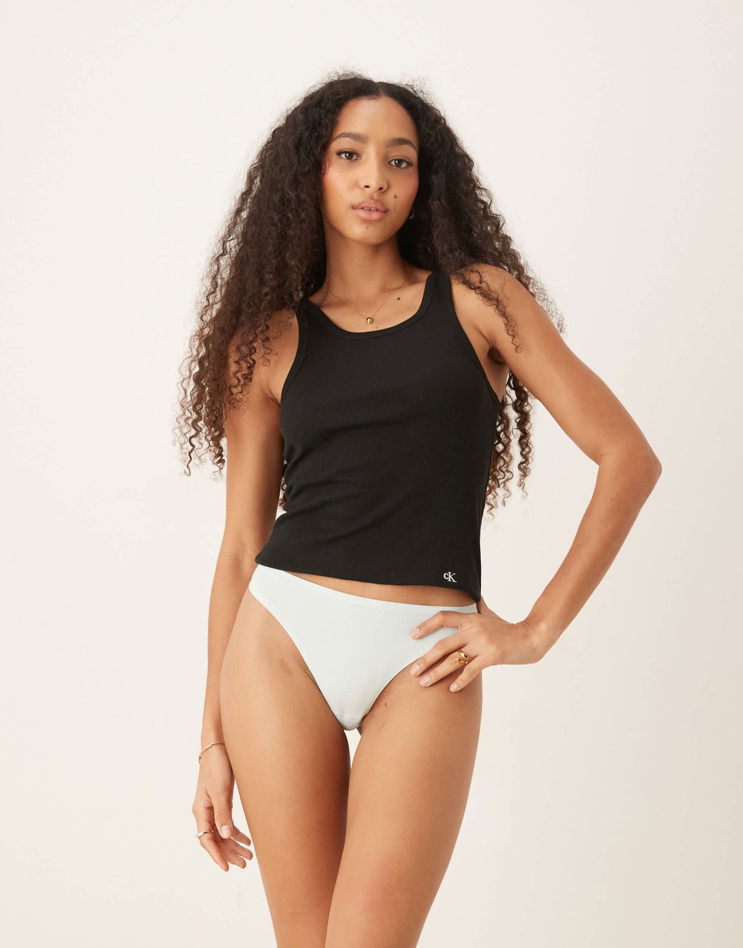 Calvin Klein perfectly fit thong in pale blue - ASOS Sample Sale