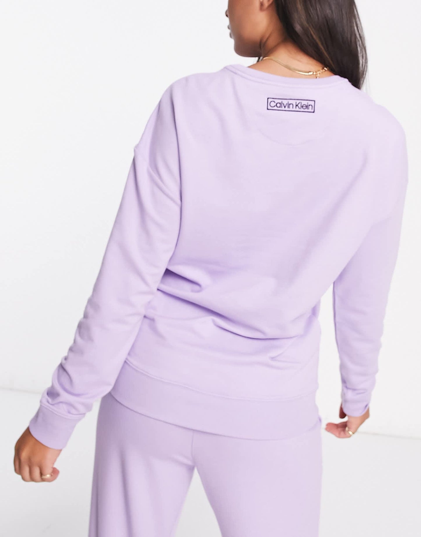 Calvin Klein reimagined sleep sweatshirt in vervain lilac - ASOS Sample Sale
