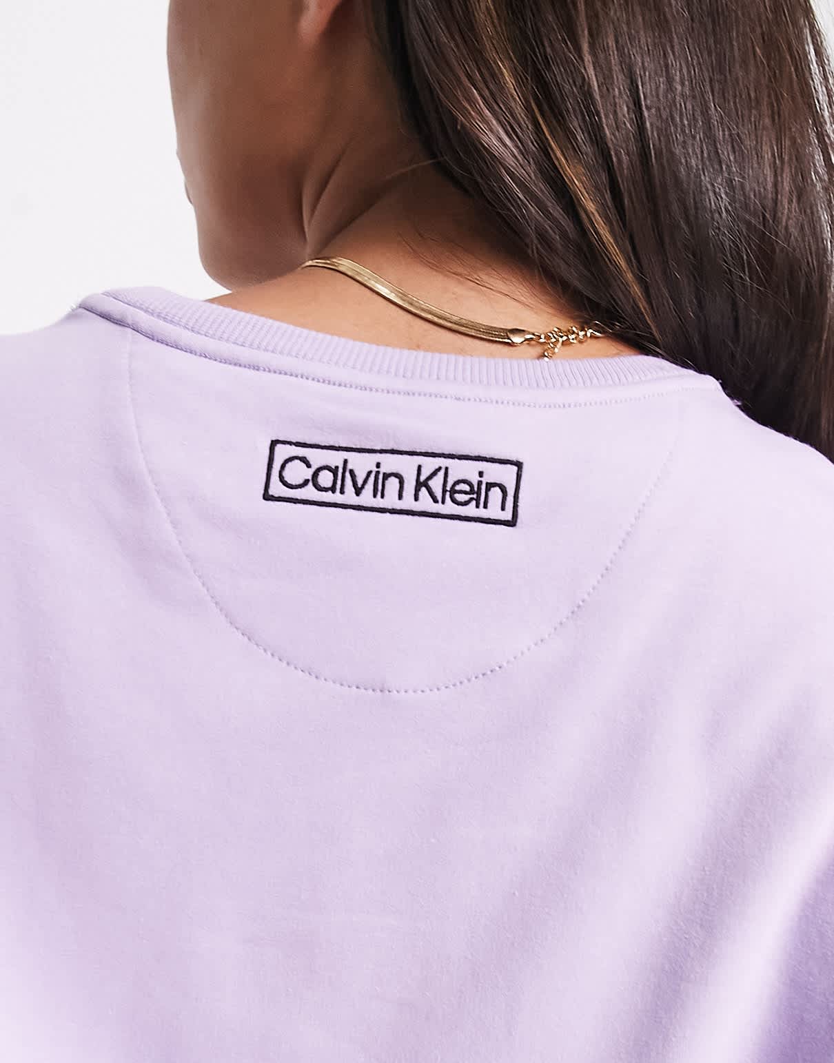 Calvin Klein reimagined sleep sweatshirt in vervain lilac - ASOS Sample Sale