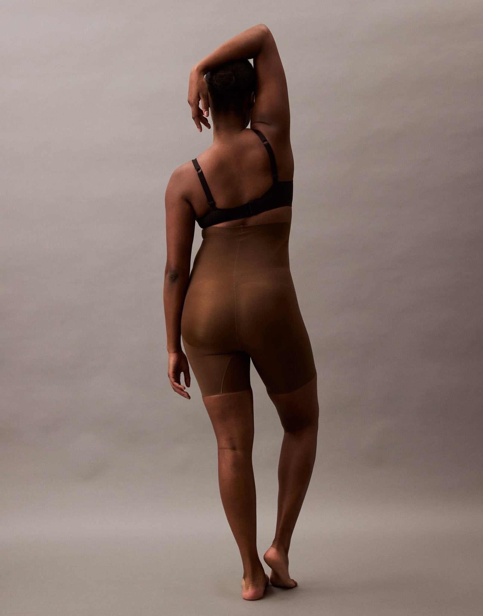 Calvin Klein Shapewear firm sculpted stay put stretch tummy shorts in brown - ASOS Sample Sale
