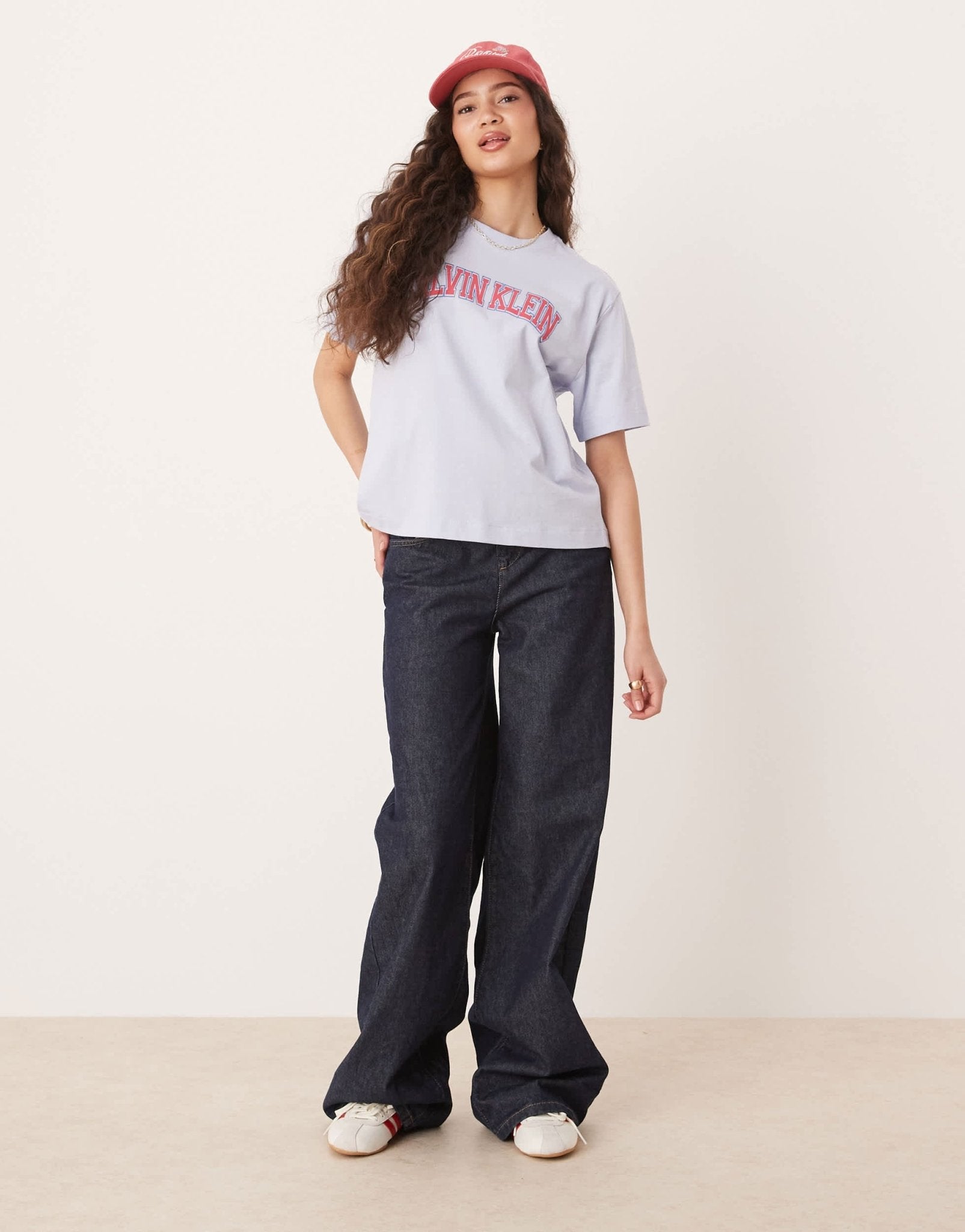 Calvin Klein varsity t-shirt in baby blue - ASOS Sample Sale