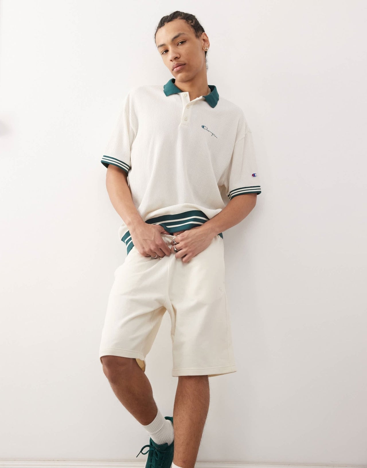 Champion Bermuda long shorts in off white - ASOS Sample Sale