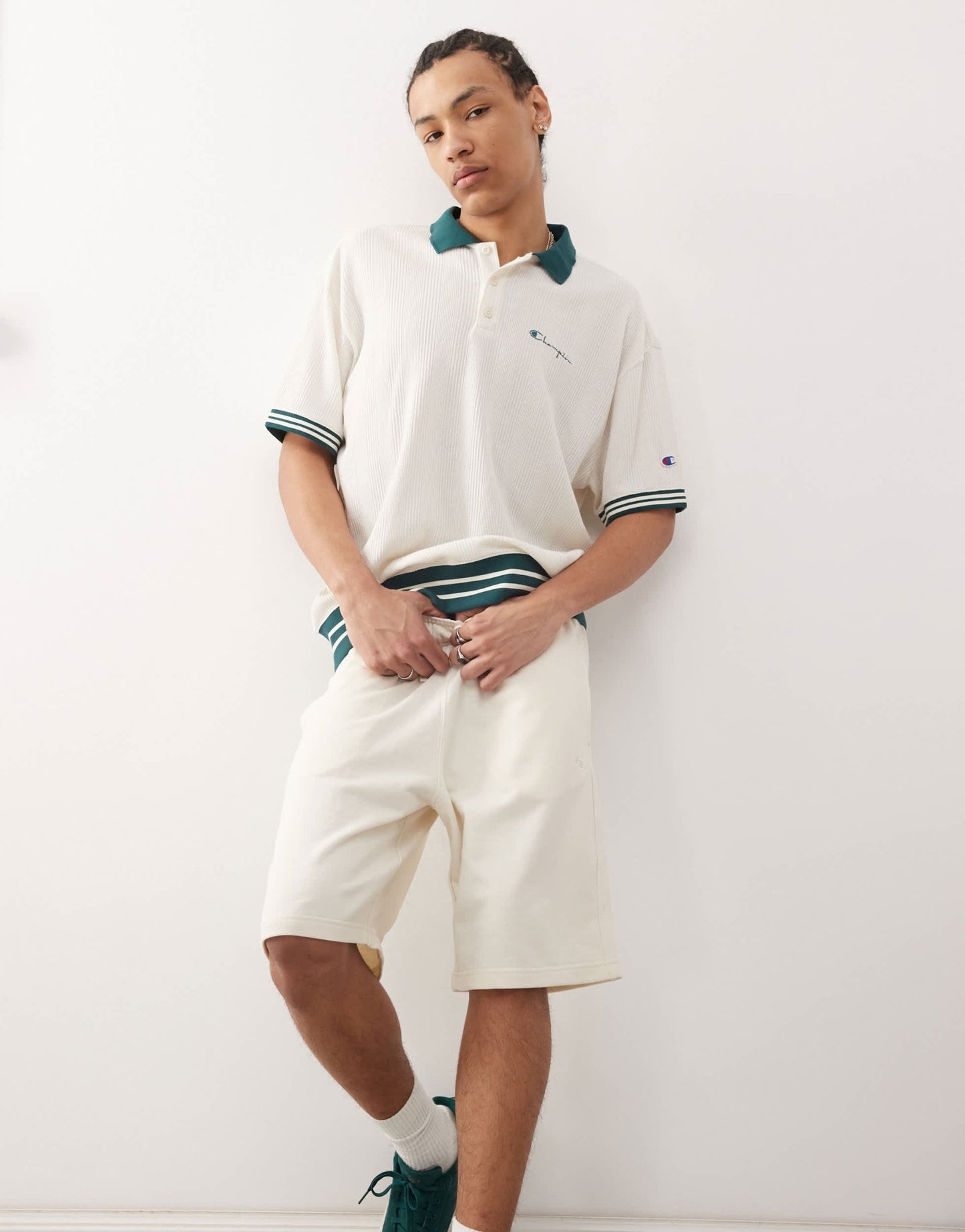 Champion Bermuda long shorts in off white - ASOS Sample Sale