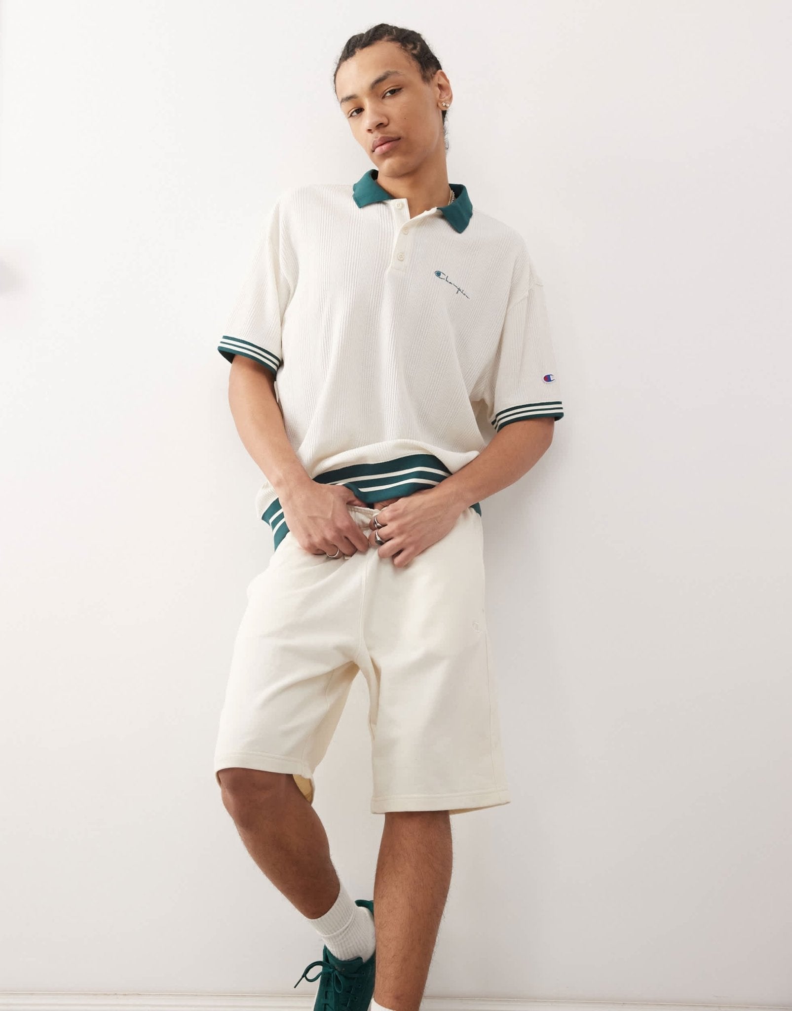 Champion Bermuda long shorts in off white - ASOS Sample Sale